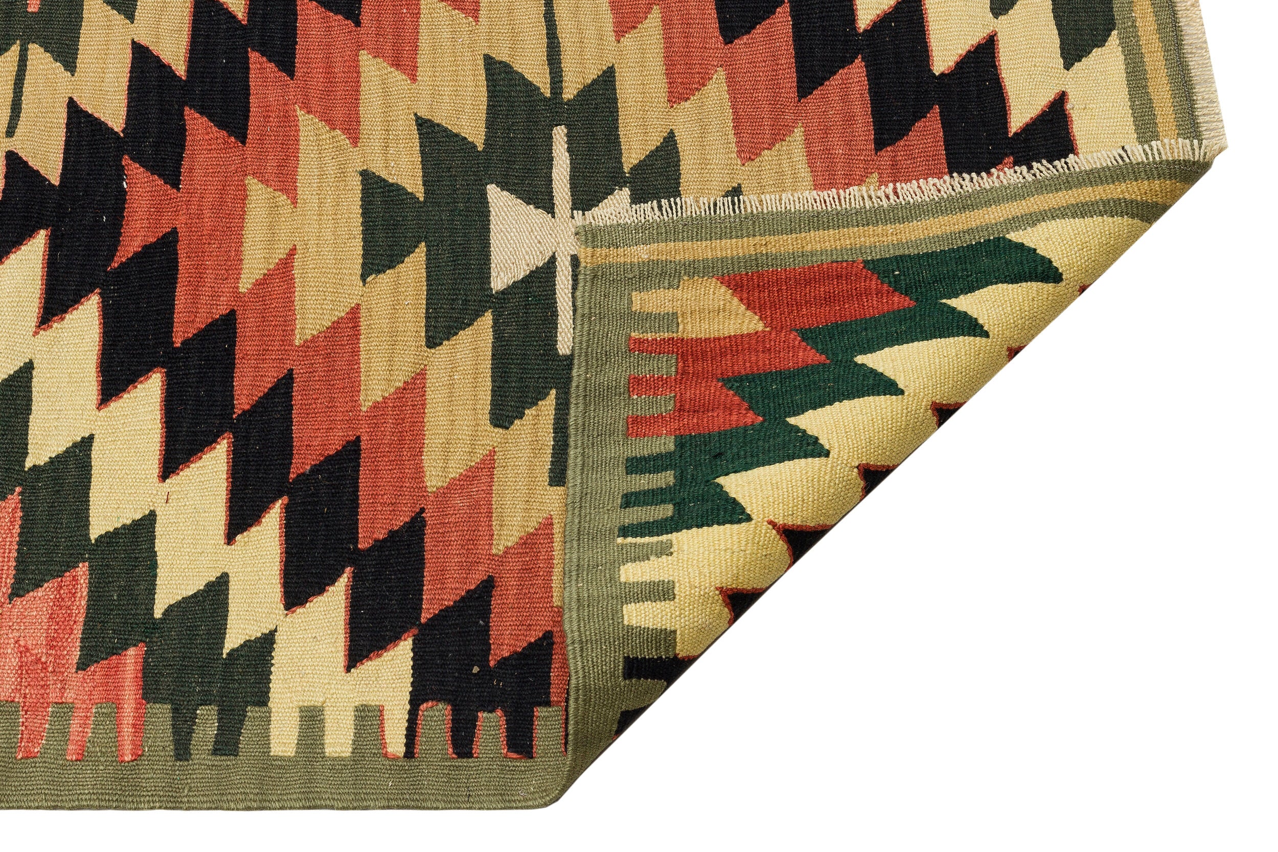 Geometric Over Dyed Kilim Rug 4'3'' x 12'0'' ft 129 x 367 cm