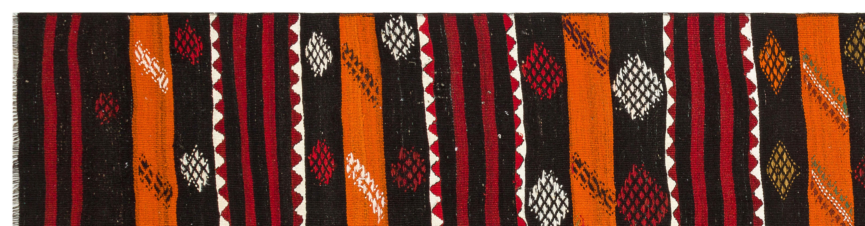 Striped Over Dyed Kilim Rug 2'9'' x 10'11'' ft 85 x 334 cm