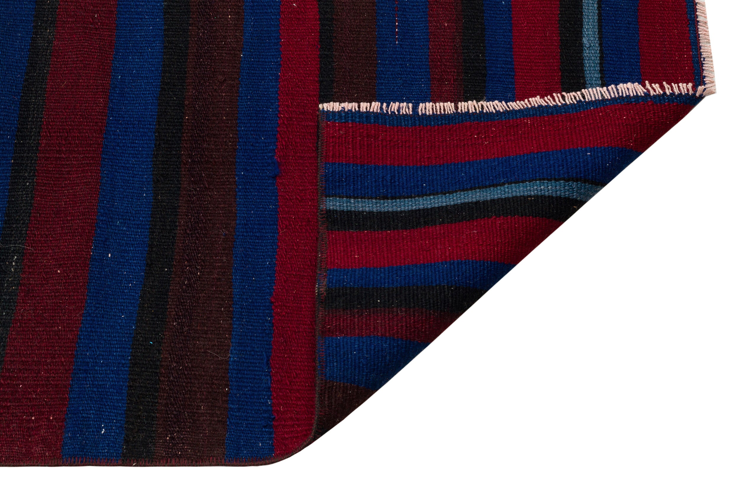 Striped Over Dyed Kilim Rug 2'8'' x 9'9'' ft 81 x 298 cm