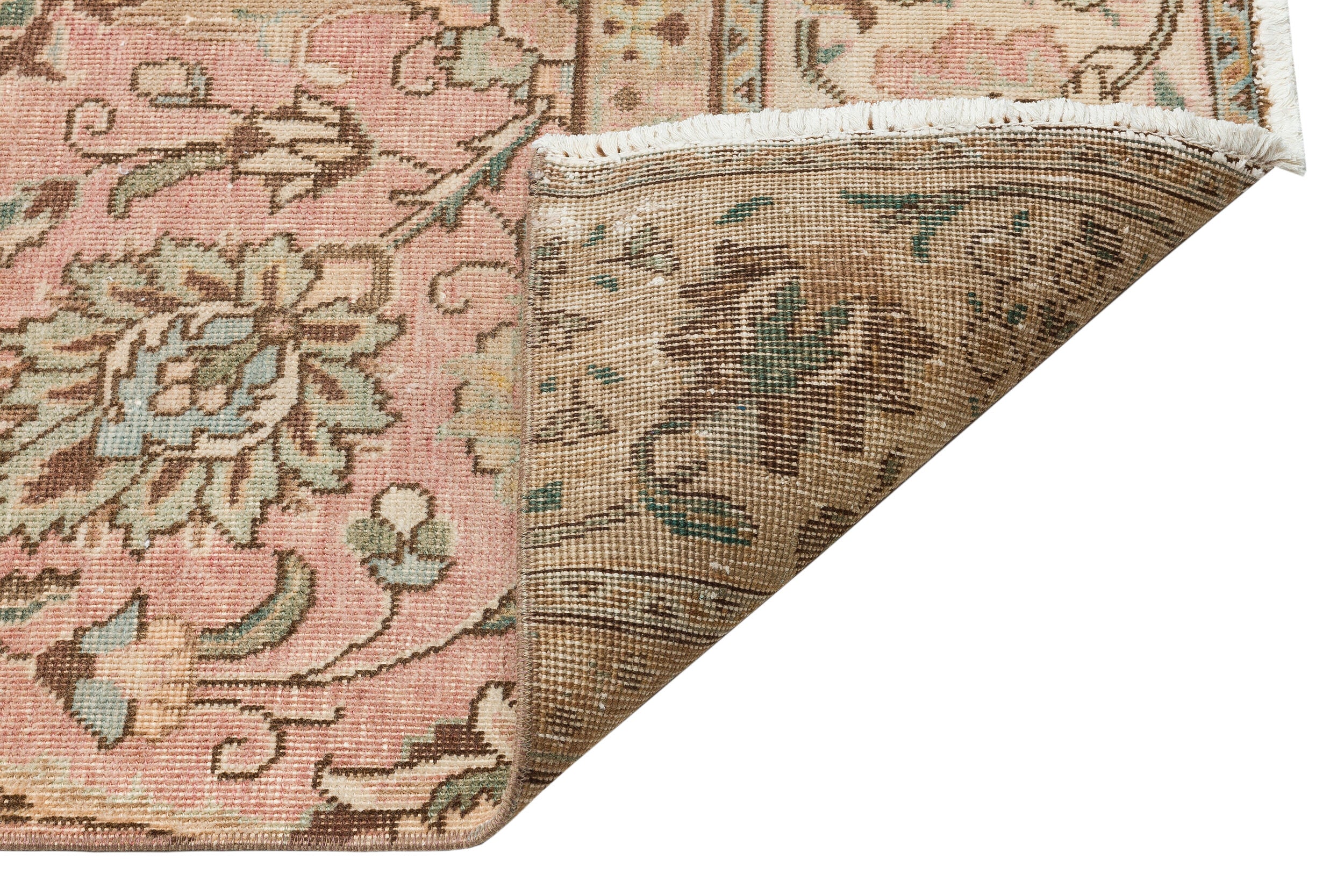 Beige Over Dyed Vintage XLarge Rug 2'8'' x 12'5'' ft 82 x 378 cm