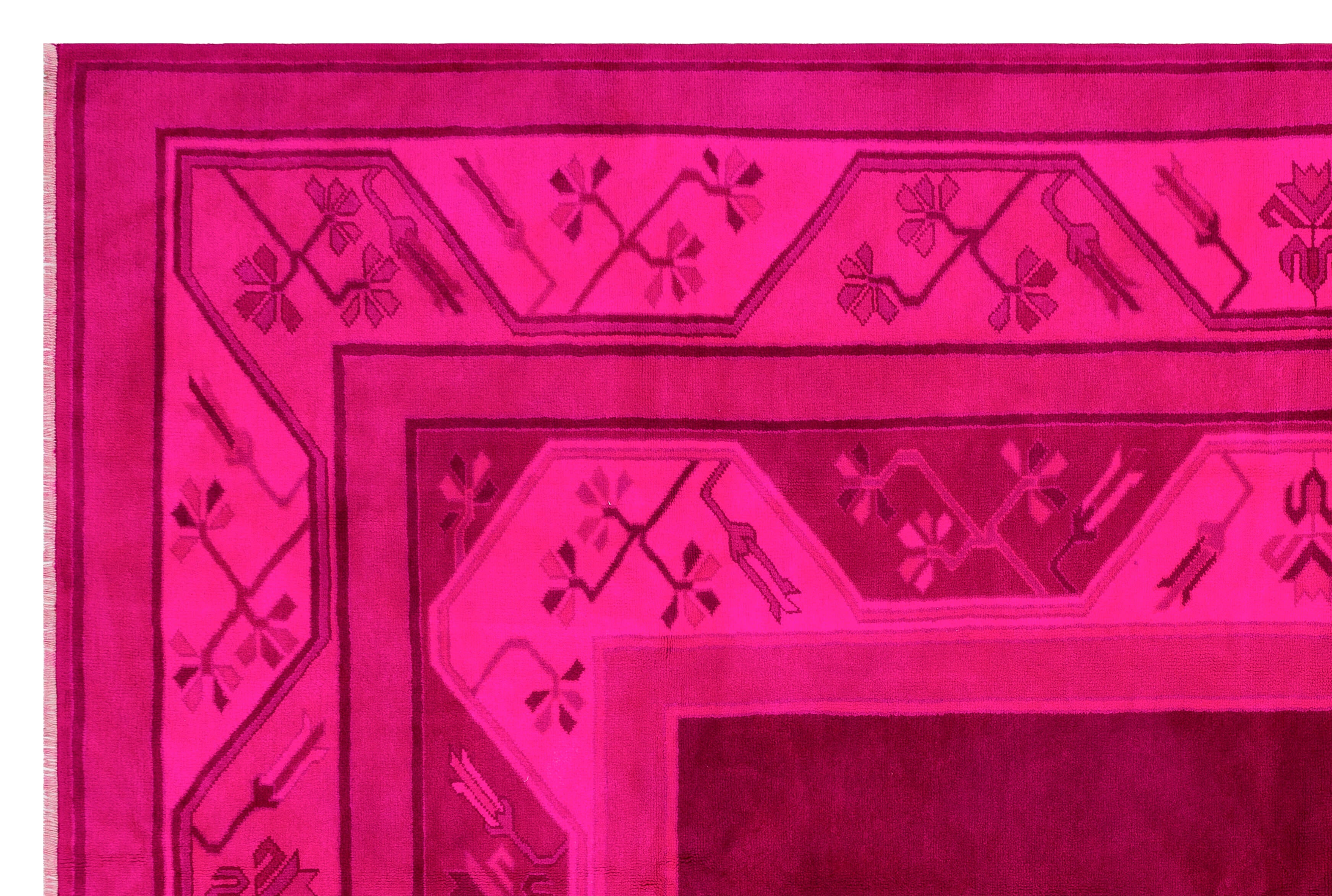 Pink Over Dyed Anatolium Rug 6'11'' x 10'3'' ft 210 x 313 cm