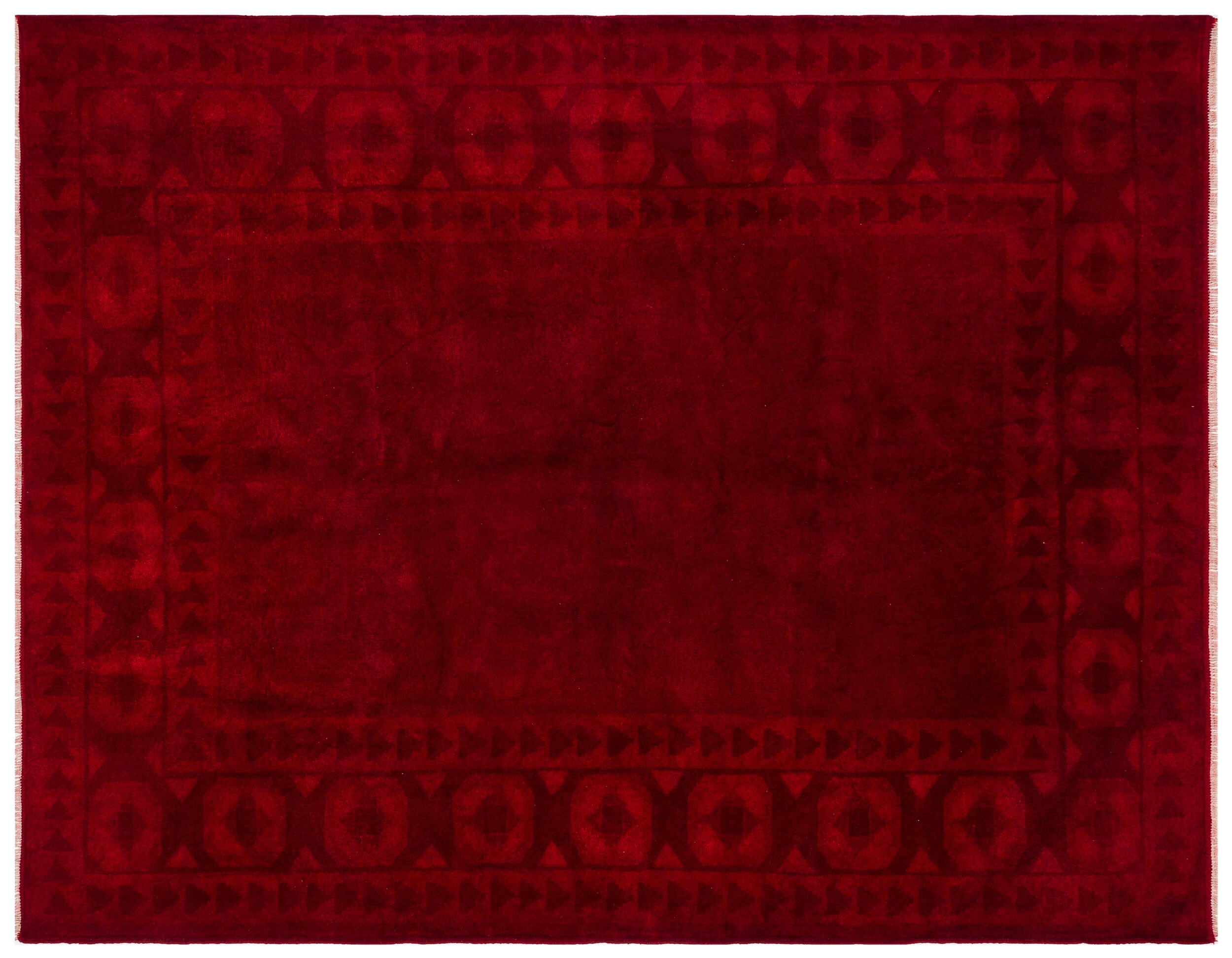 Red Over Dyed Anatolium Rug 5'9'' x 7'3'' ft 175 x 220 cm