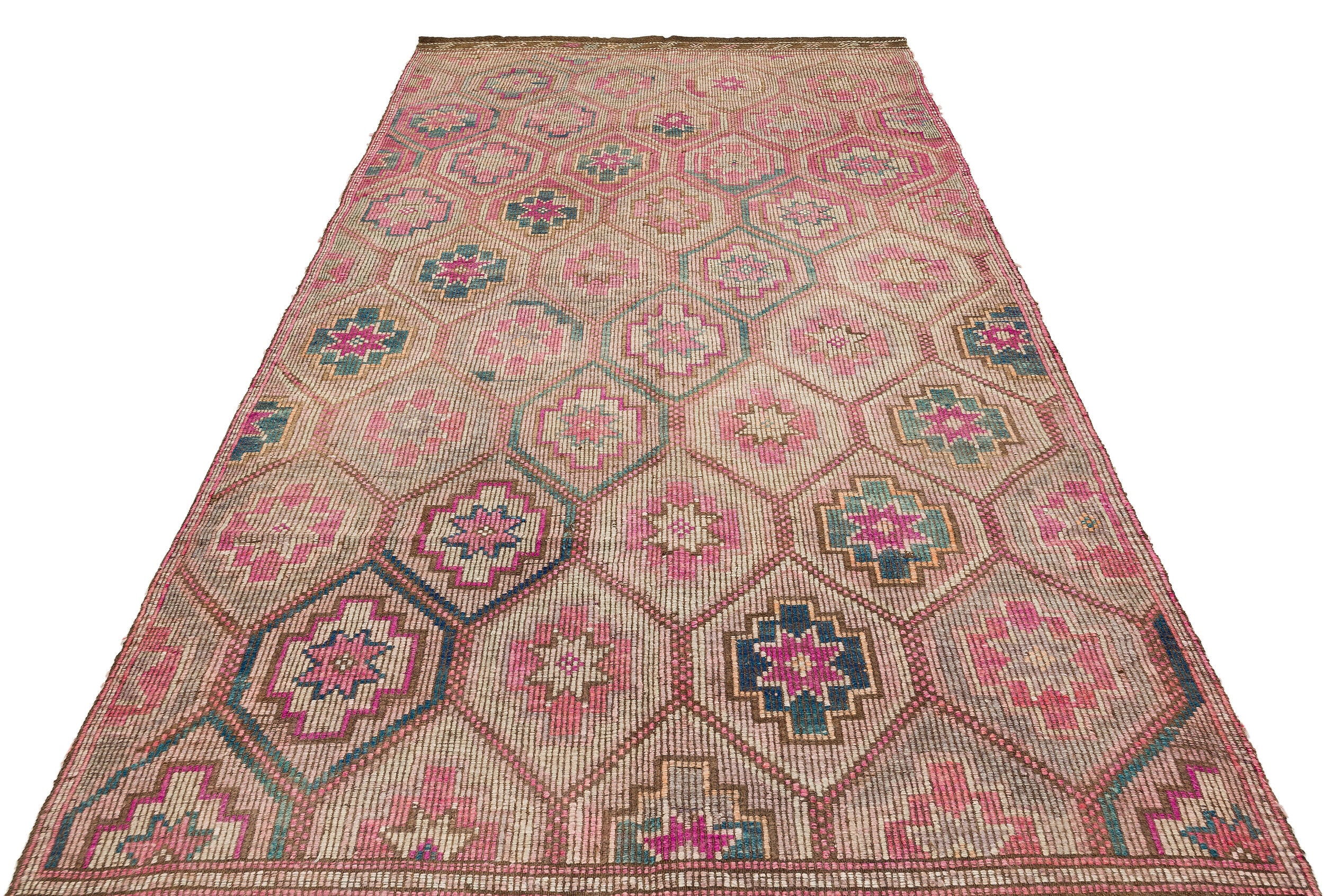 Geometric Over Dyed Kilim Rug 5'9'' x 10'2'' ft 175 x 309 cm