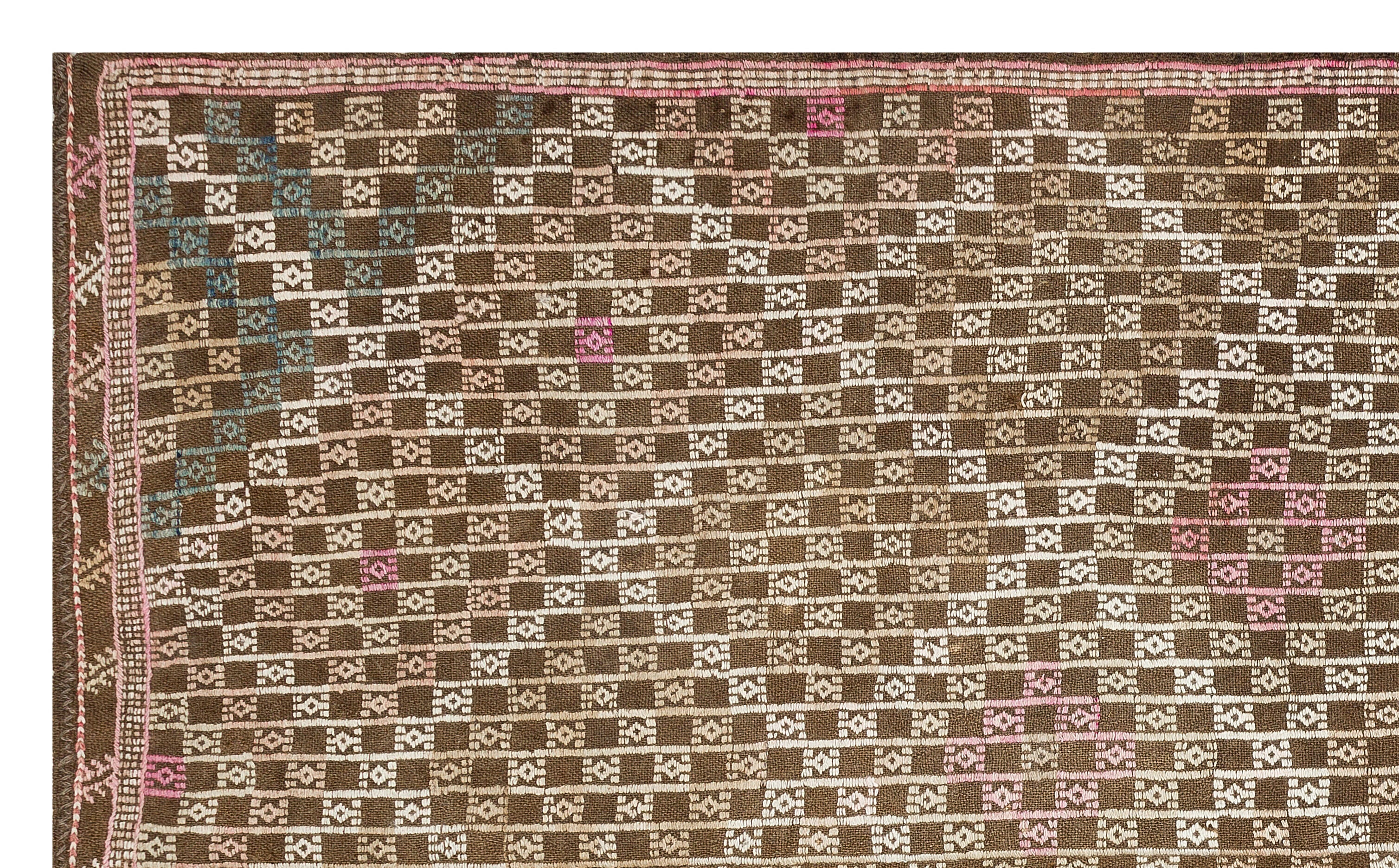 Geometric Over Dyed Kilim Rug 5'3'' x 9'1'' ft 161 x 278 cm