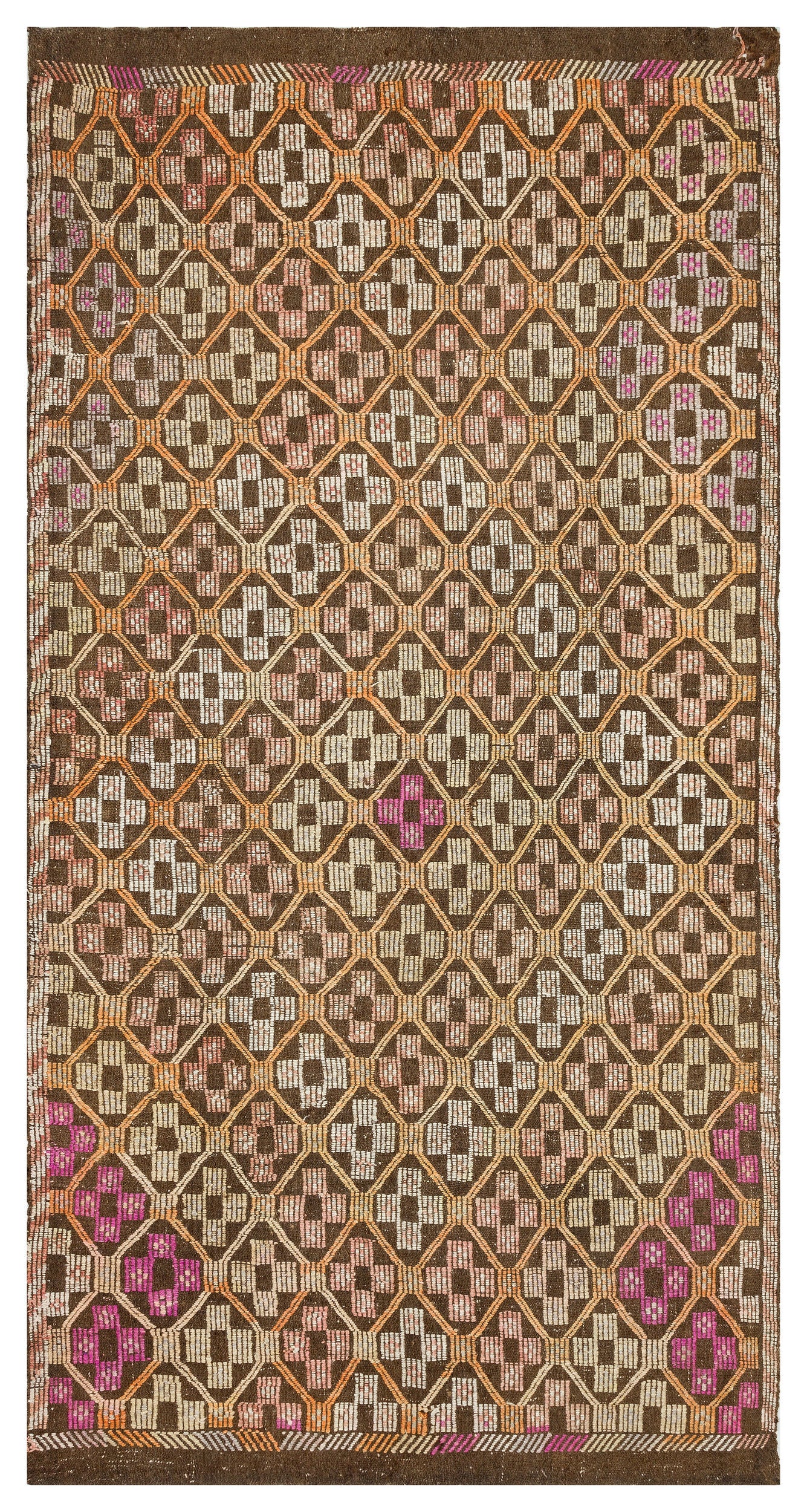 Geometric Over Dyed Kilim Rug 4'11'' x 9'4'' ft 150 x 285 cm