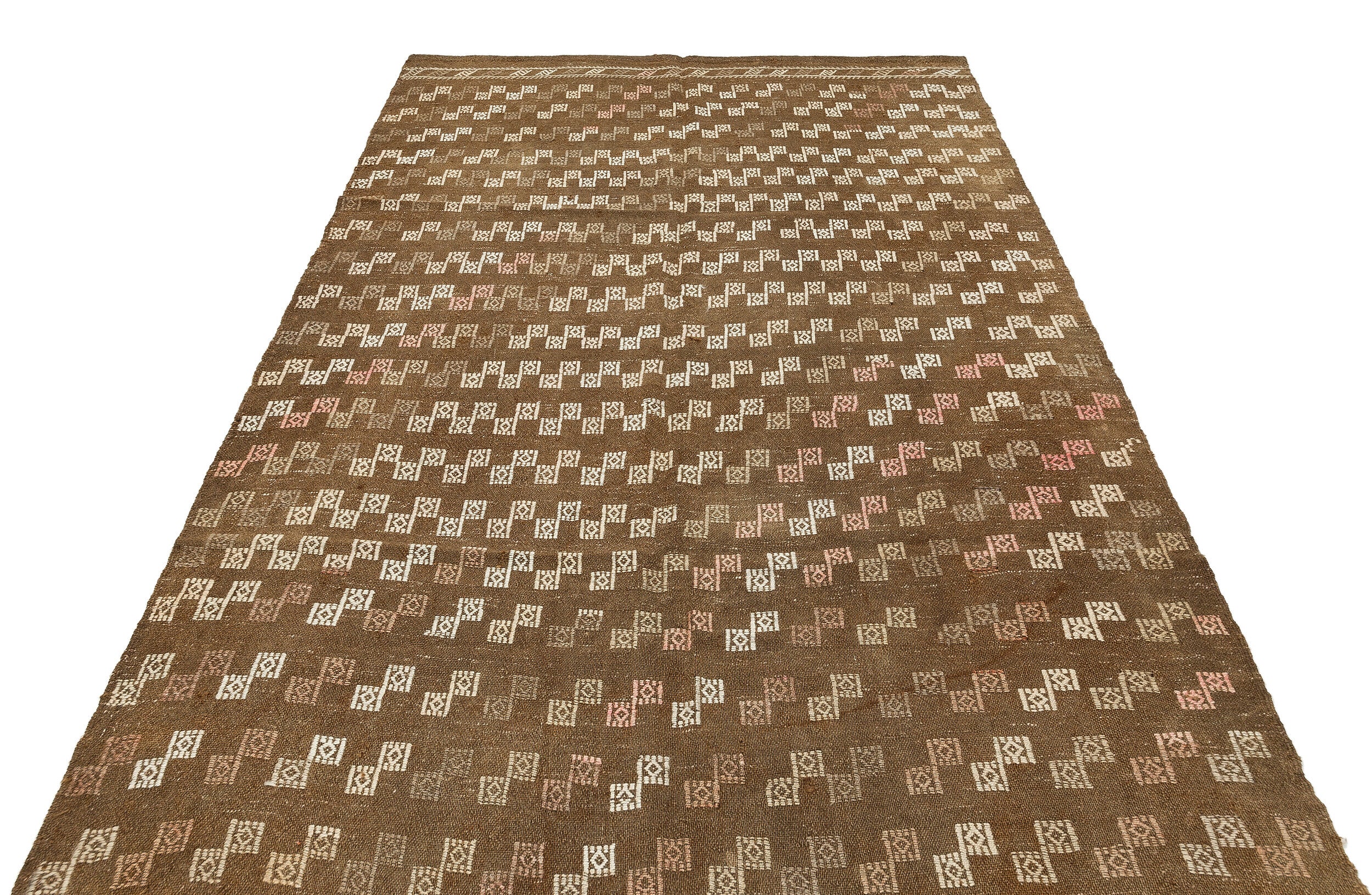 Geometric Over Dyed Kilim Rug 5'4'' x 8'2'' ft 163 x 248 cm