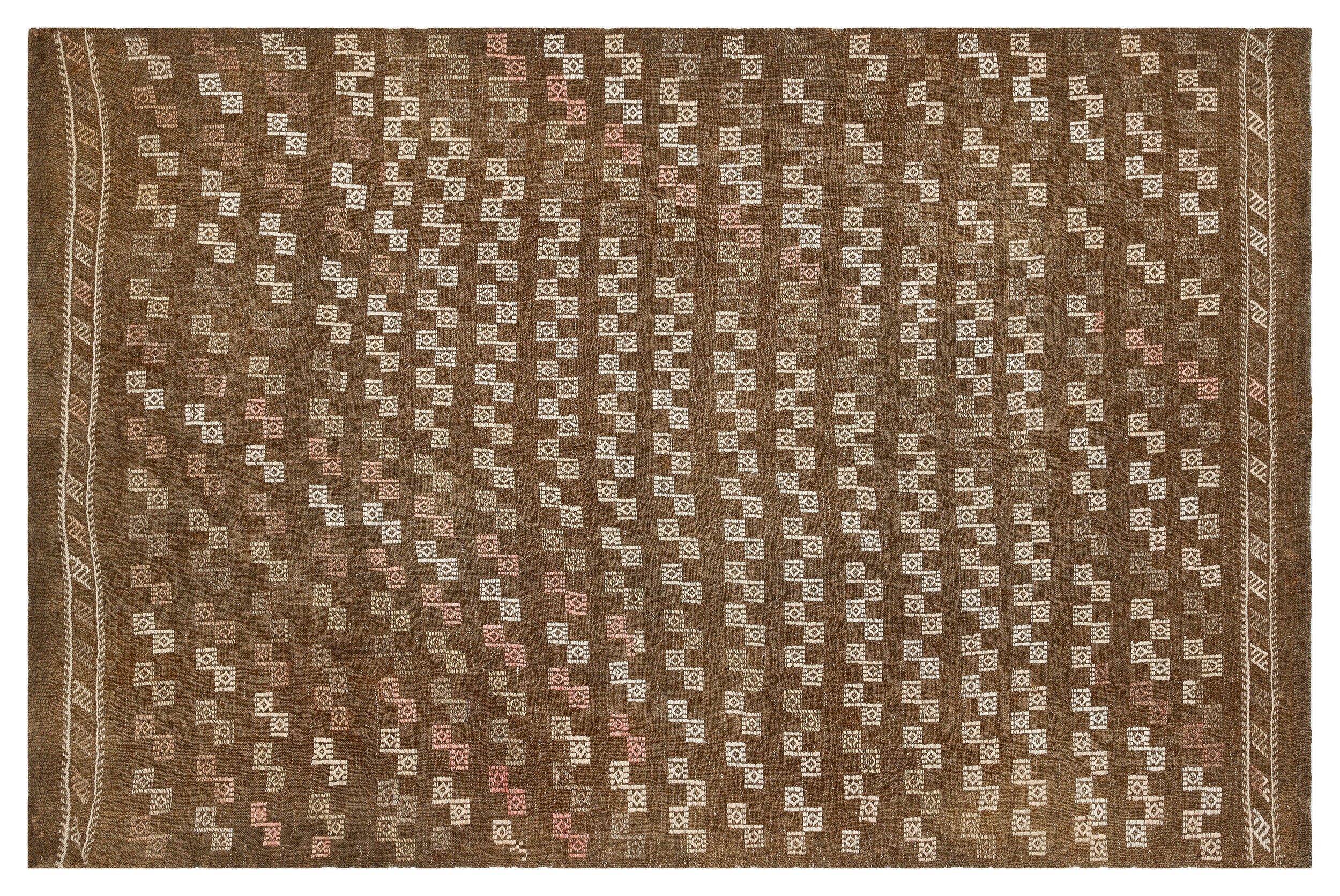 Geometric Over Dyed Kilim Rug 5'4'' x 8'2'' ft 163 x 248 cm