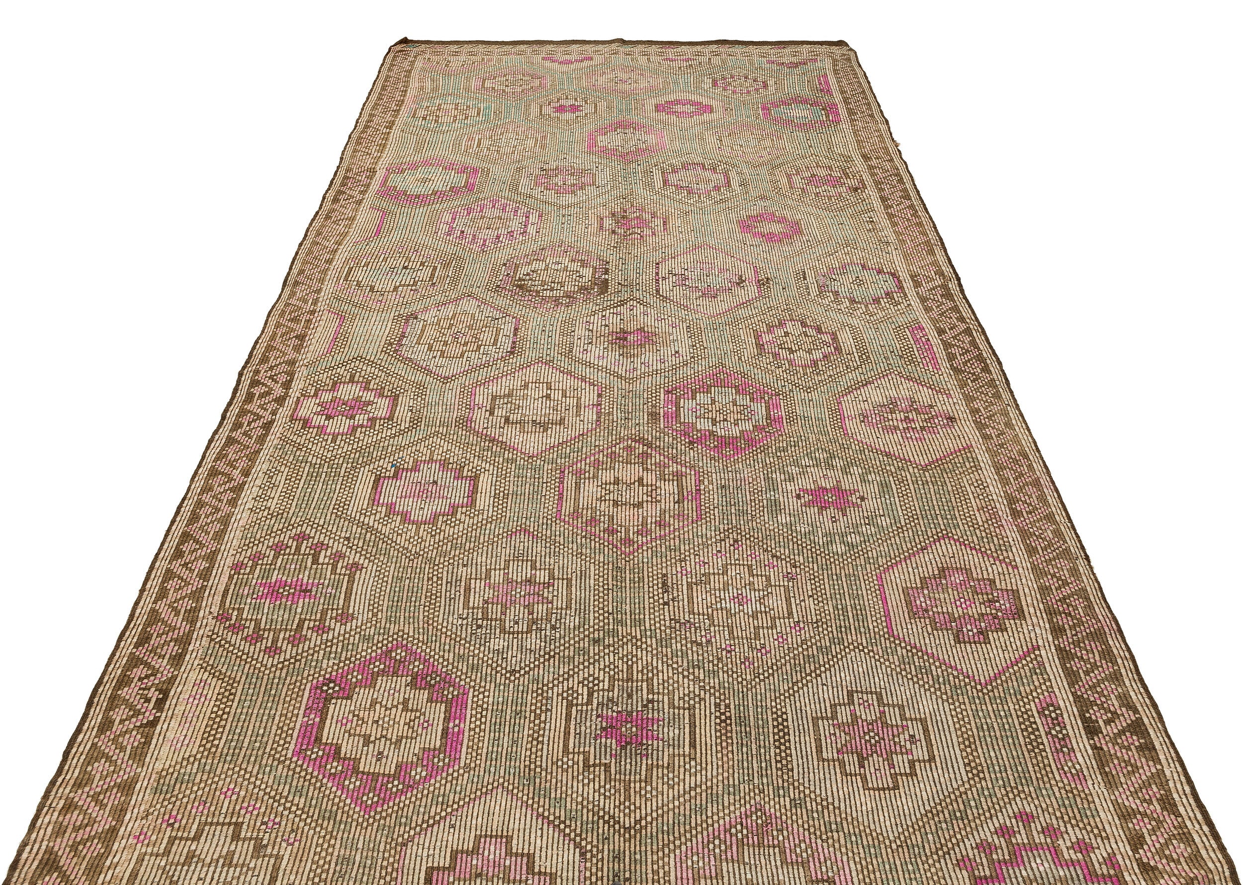 Geometric Over Dyed Kilim Rug 5'5'' x 10'10'' ft 166 x 329 cm