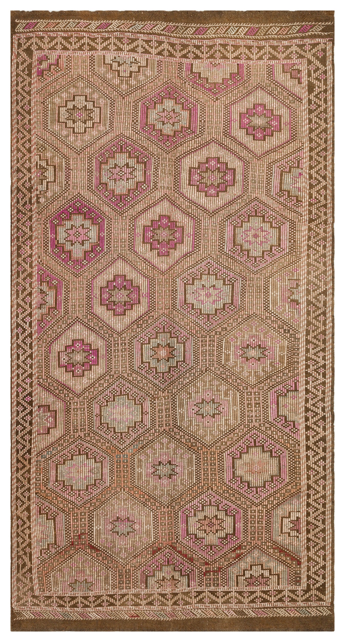 Geometric Over Dyed Kilim Rug 5'5'' x 10'4'' ft 165 x 314 cm