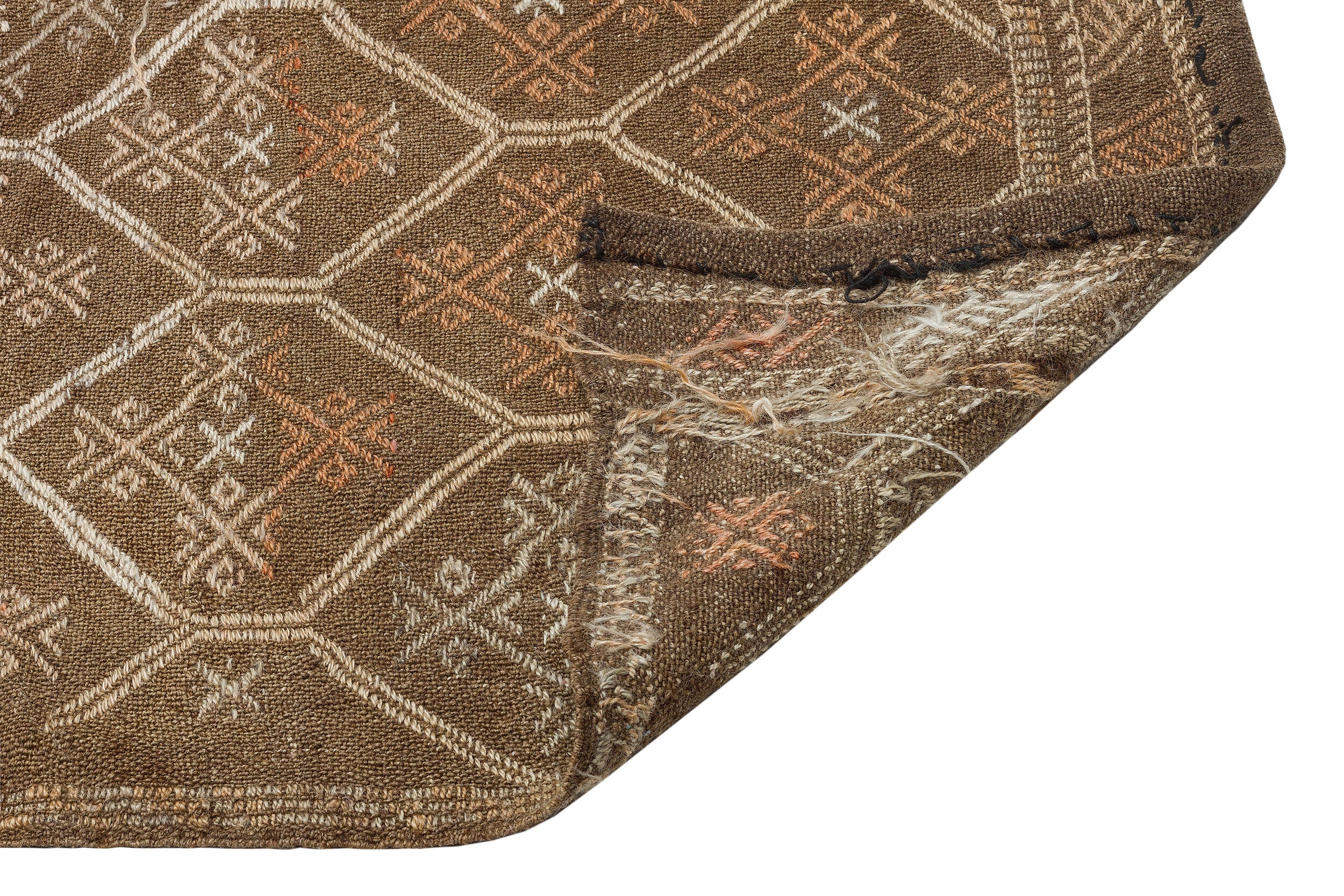 Geometric Over Dyed Kilim Rug 5'12'' x 10'11'' ft 182 x 332 cm