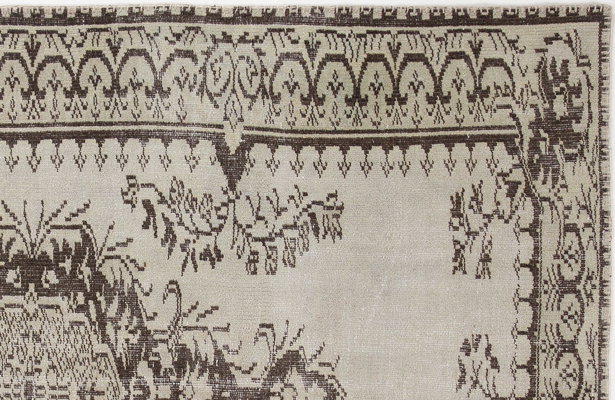 Beige Over Dyed Vintage Rug 5'1'' x 8'1'' ft 156 x 246 cm