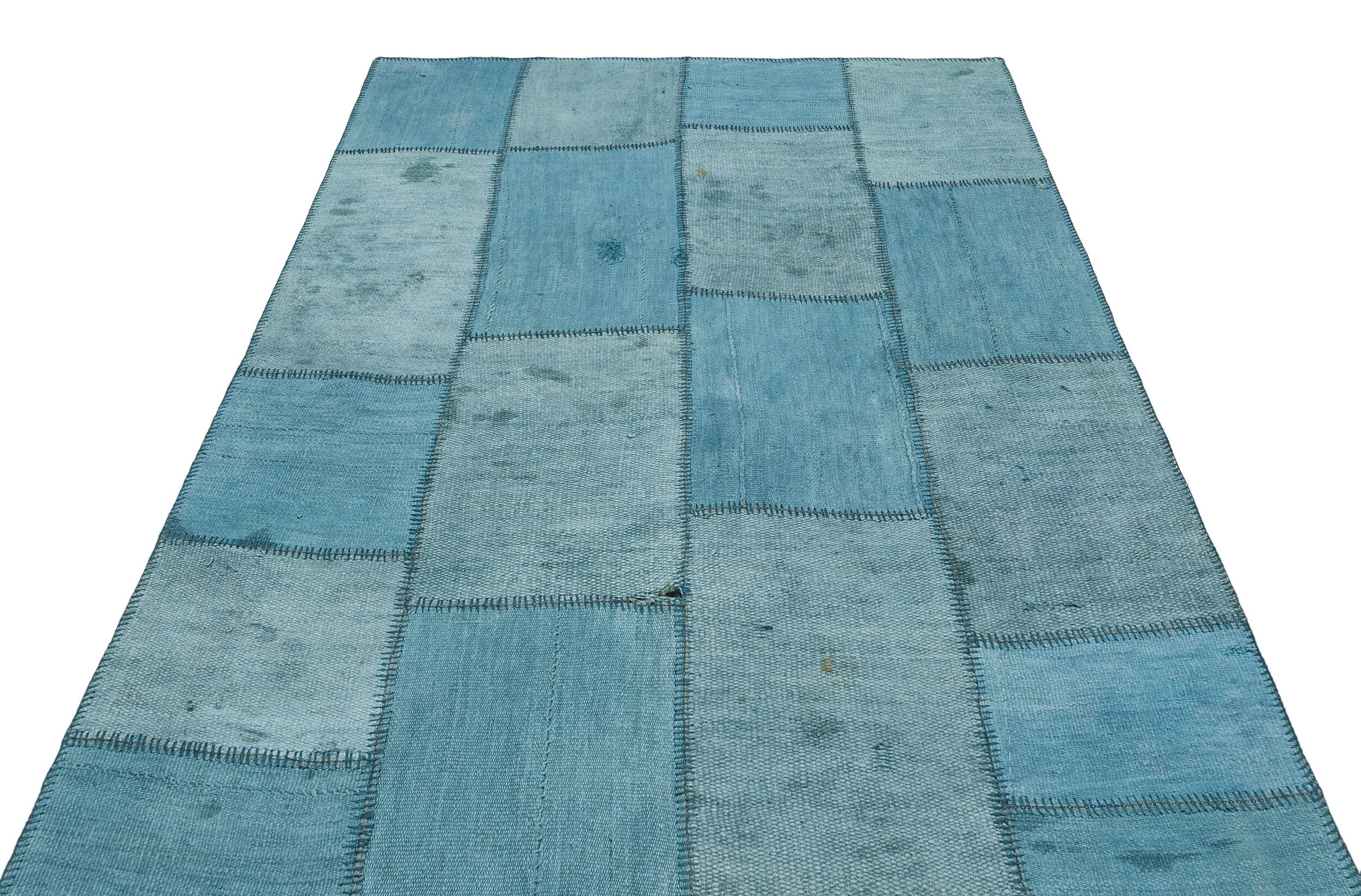 Natural Vintage Hemp Patchwork Rug 5'1'' x 7'1'' ft 155 x 217 cm