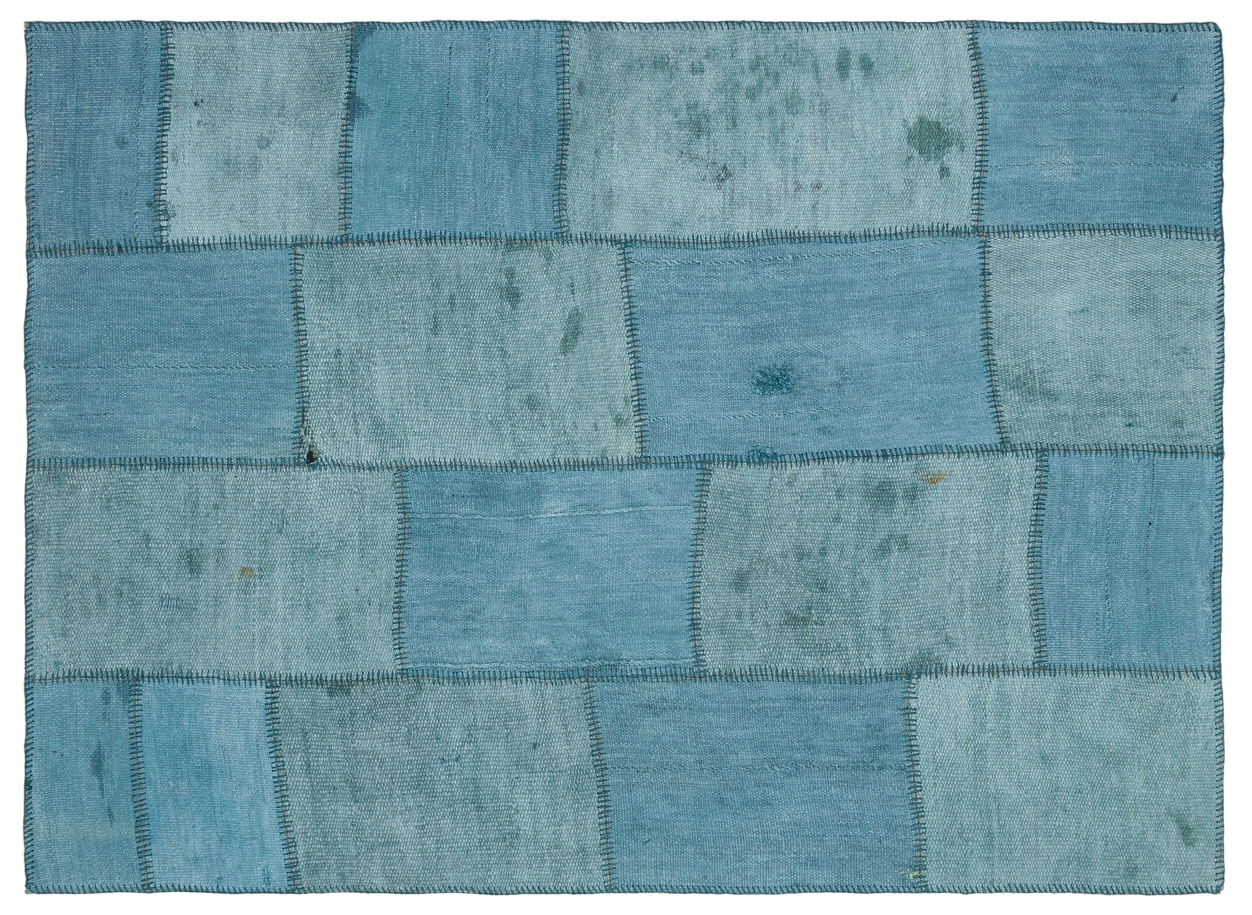 Natural Vintage Hemp Patchwork Rug 5'1'' x 7'1'' ft 155 x 217 cm