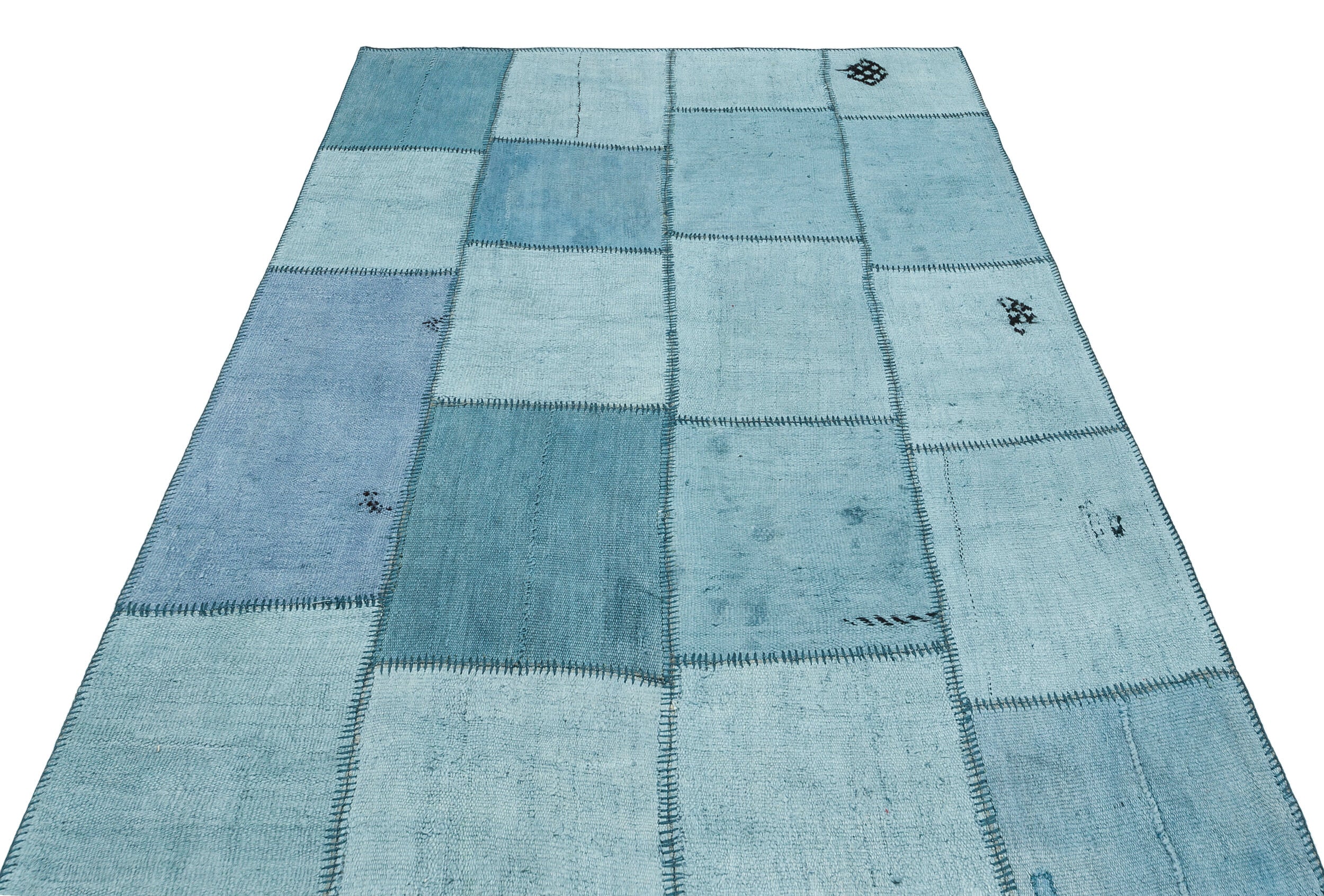 Natural Vintage Hemp Patchwork Rug 5'1'' x 7'4'' ft 154 x 223 cm
