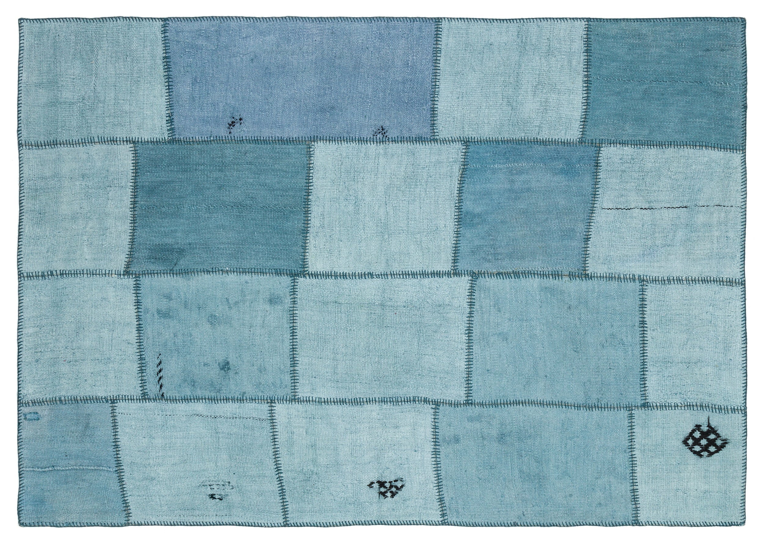 Natural Vintage Hemp Patchwork Rug 5'1'' x 7'4'' ft 154 x 223 cm