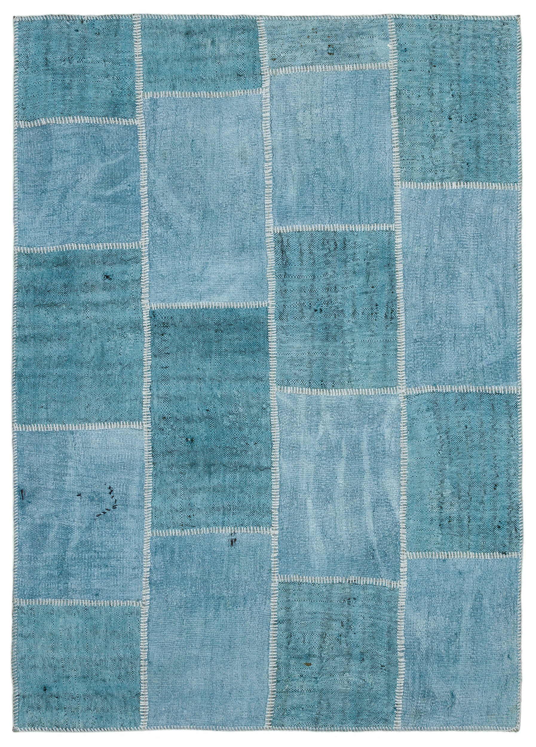 Natural Vintage Hemp Patchwork Rug 5'2'' x 7'3'' ft 158 x 222 cm