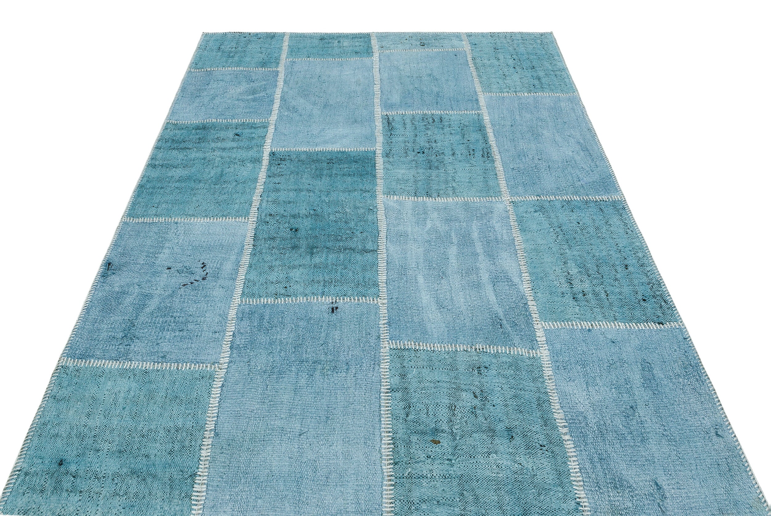 Natural Vintage Hemp Patchwork Rug 5'2'' x 7'3'' ft 158 x 222 cm