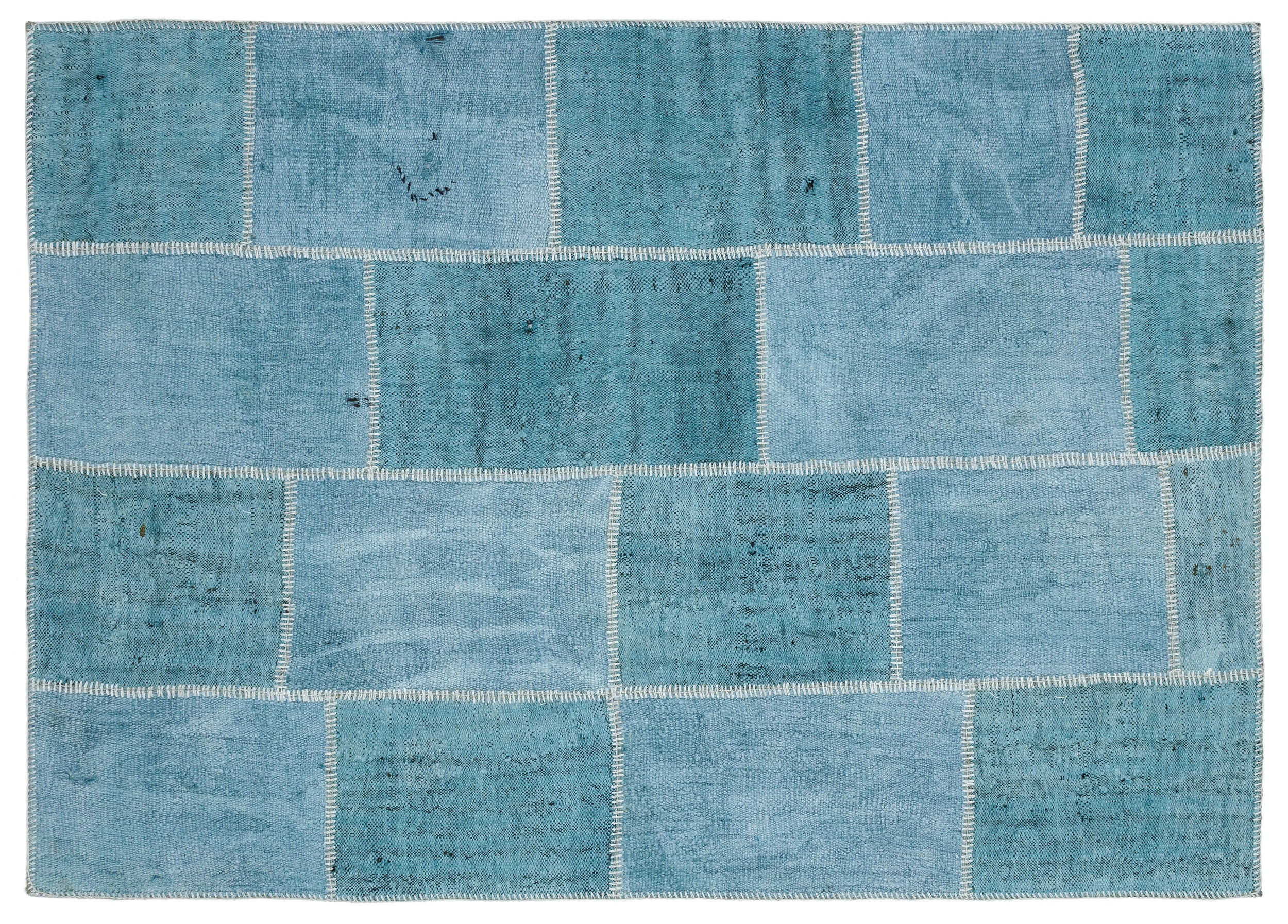 Natural Vintage Hemp Patchwork Rug 5'2'' x 7'3'' ft 158 x 222 cm