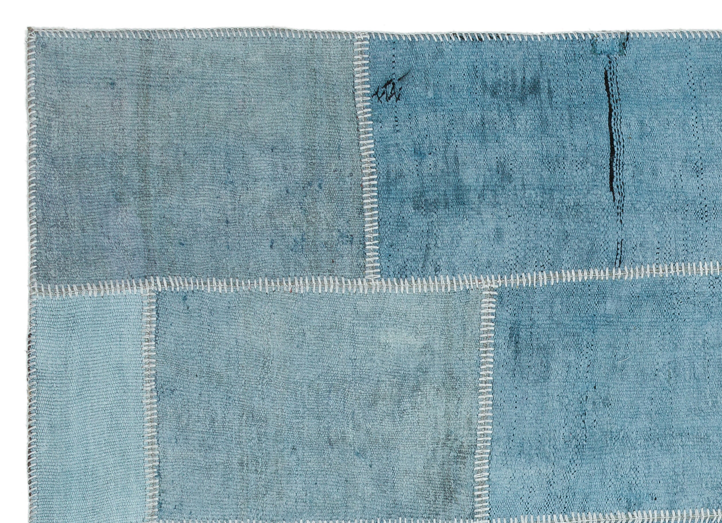 Natural Vintage Hemp Patchwork Rug 5'3'' x 7'3'' ft 159 x 222 cm