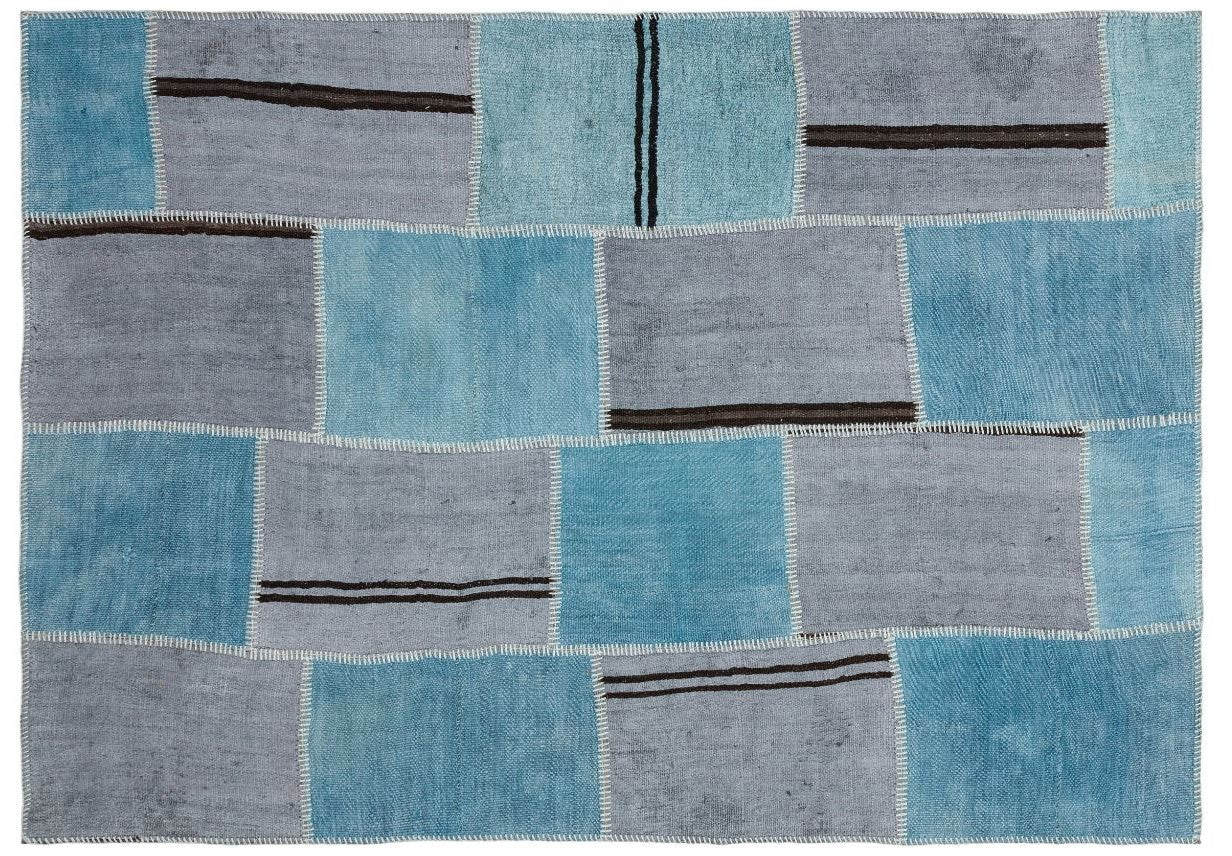 Natural Vintage Hemp Patchwork Rug 5'2'' x 7'4'' ft 157 x 224 cm