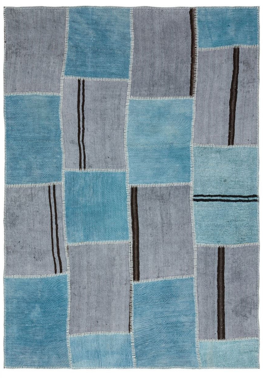 Natural Vintage Hemp Patchwork Rug 5'2'' x 7'4'' ft 157 x 224 cm