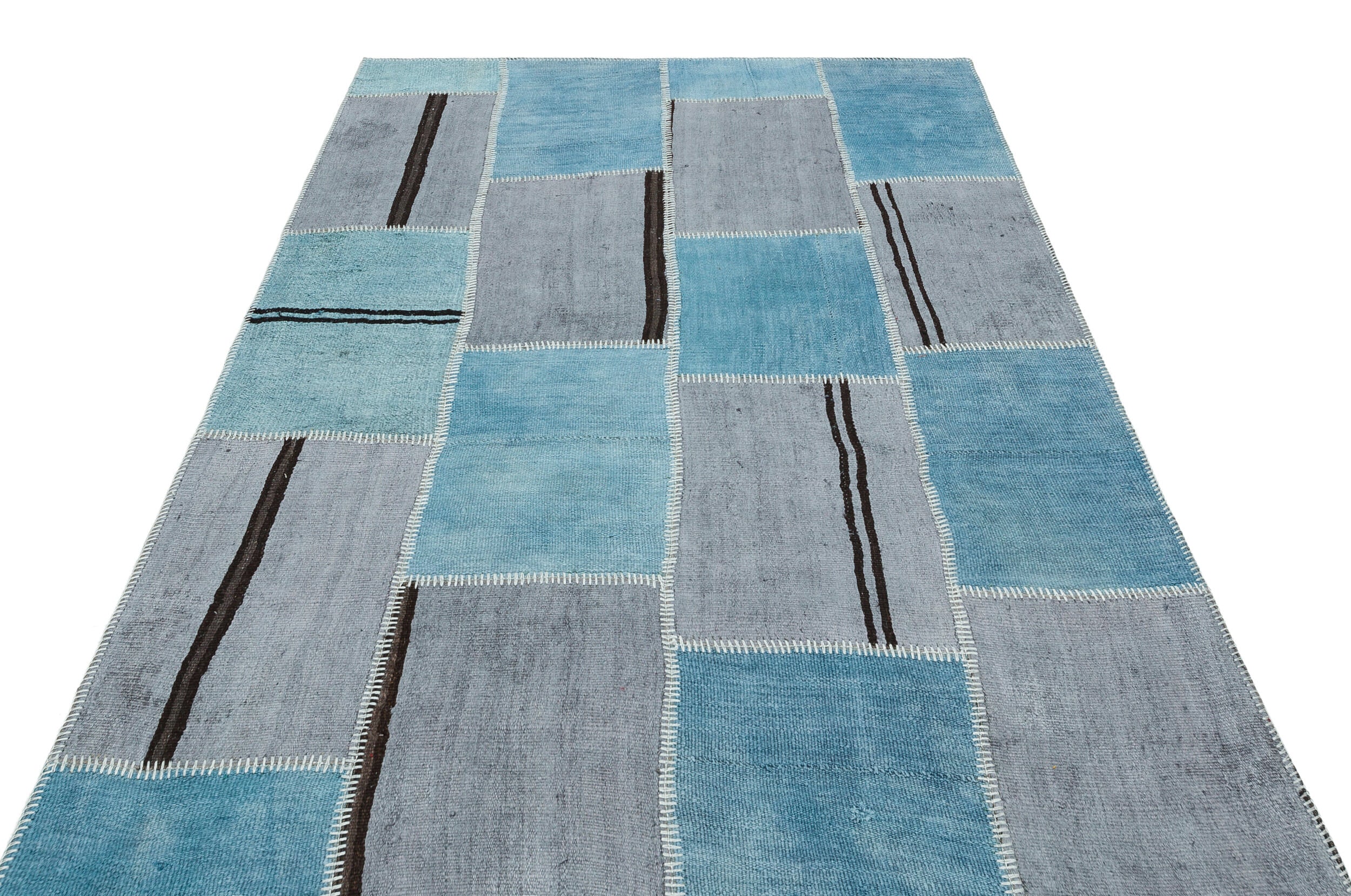Natural Vintage Hemp Patchwork Rug 5'2'' x 7'4'' ft 157 x 224 cm