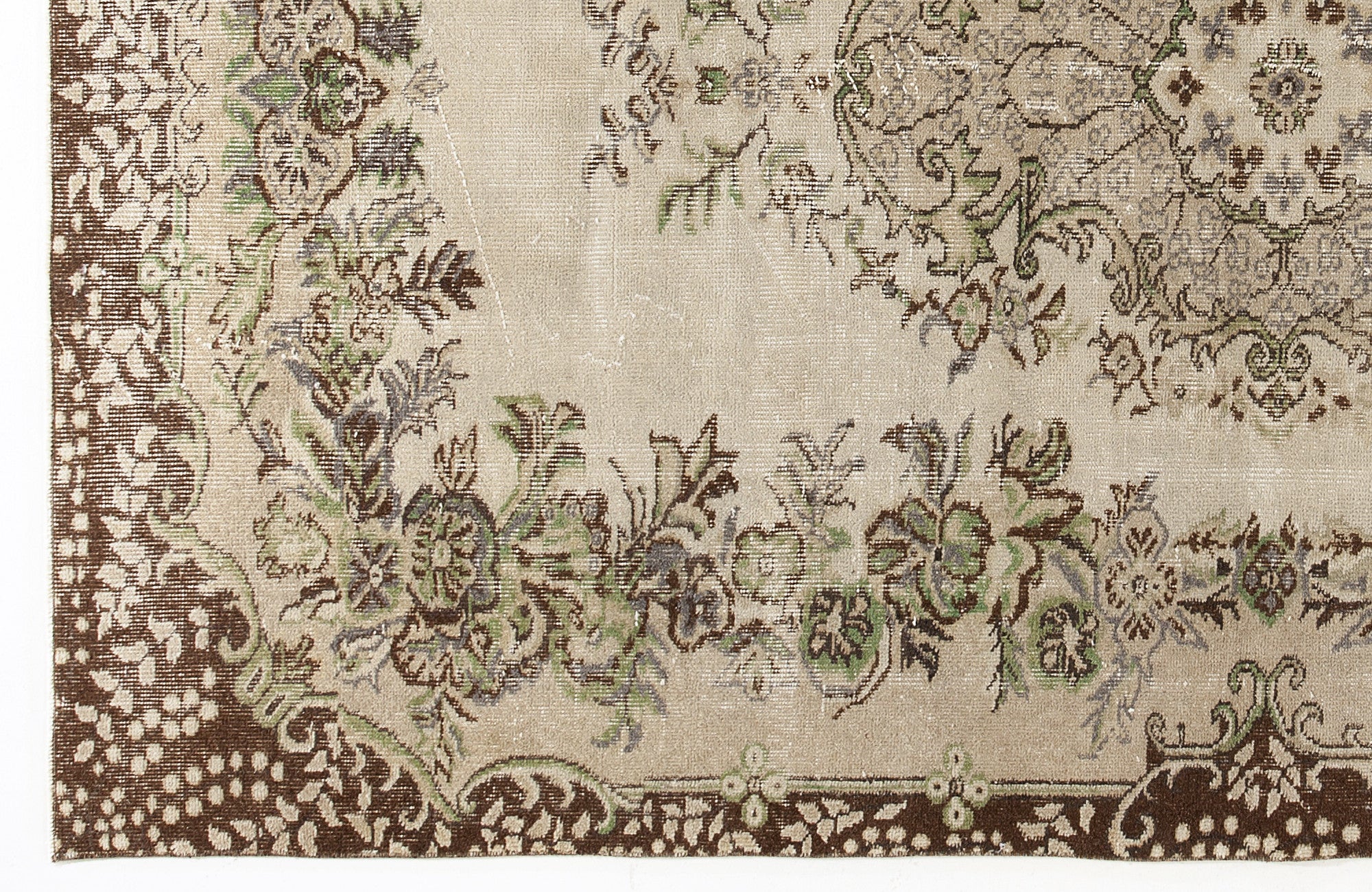 Beige Over Dyed Vintage Rug 5'5'' x 8'9'' ft 166 x 266 cm