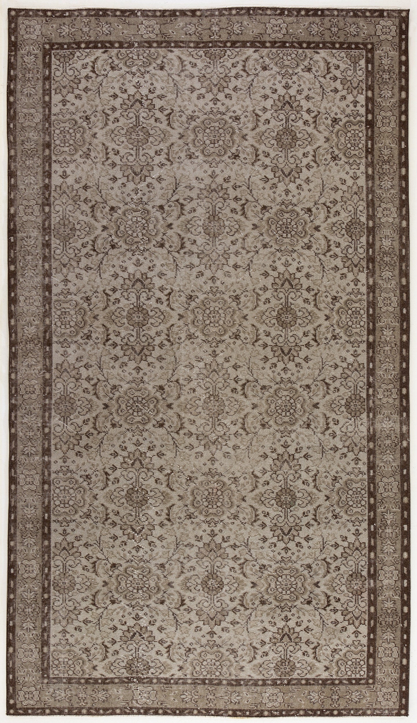Gray Over Dyed Vintage Rug 5'0'' x 8'11'' ft 153 x 271 cm