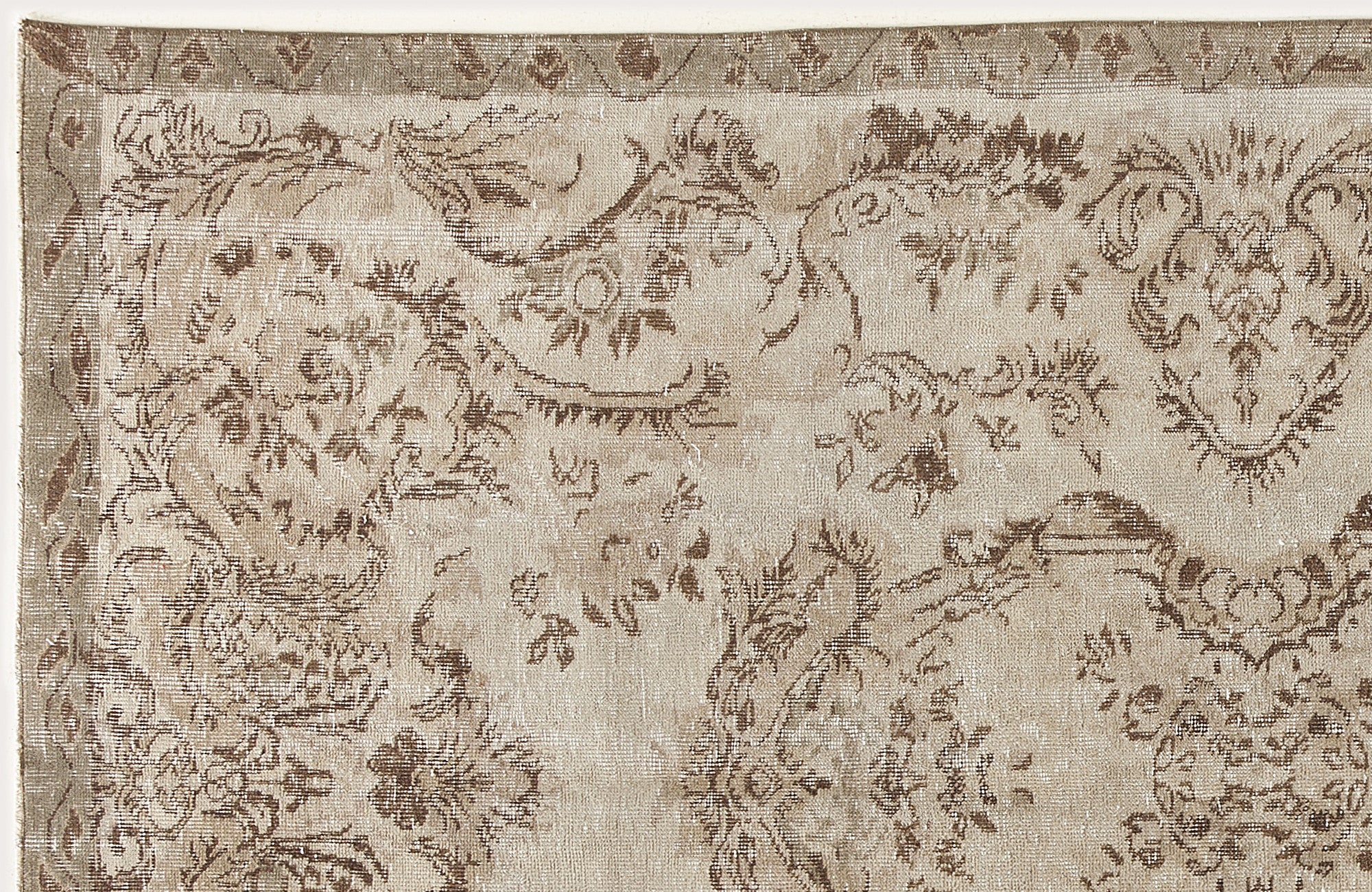 Beige Over Dyed Vintage Rug 5'3'' x 8'9'' ft 161 x 266 cm