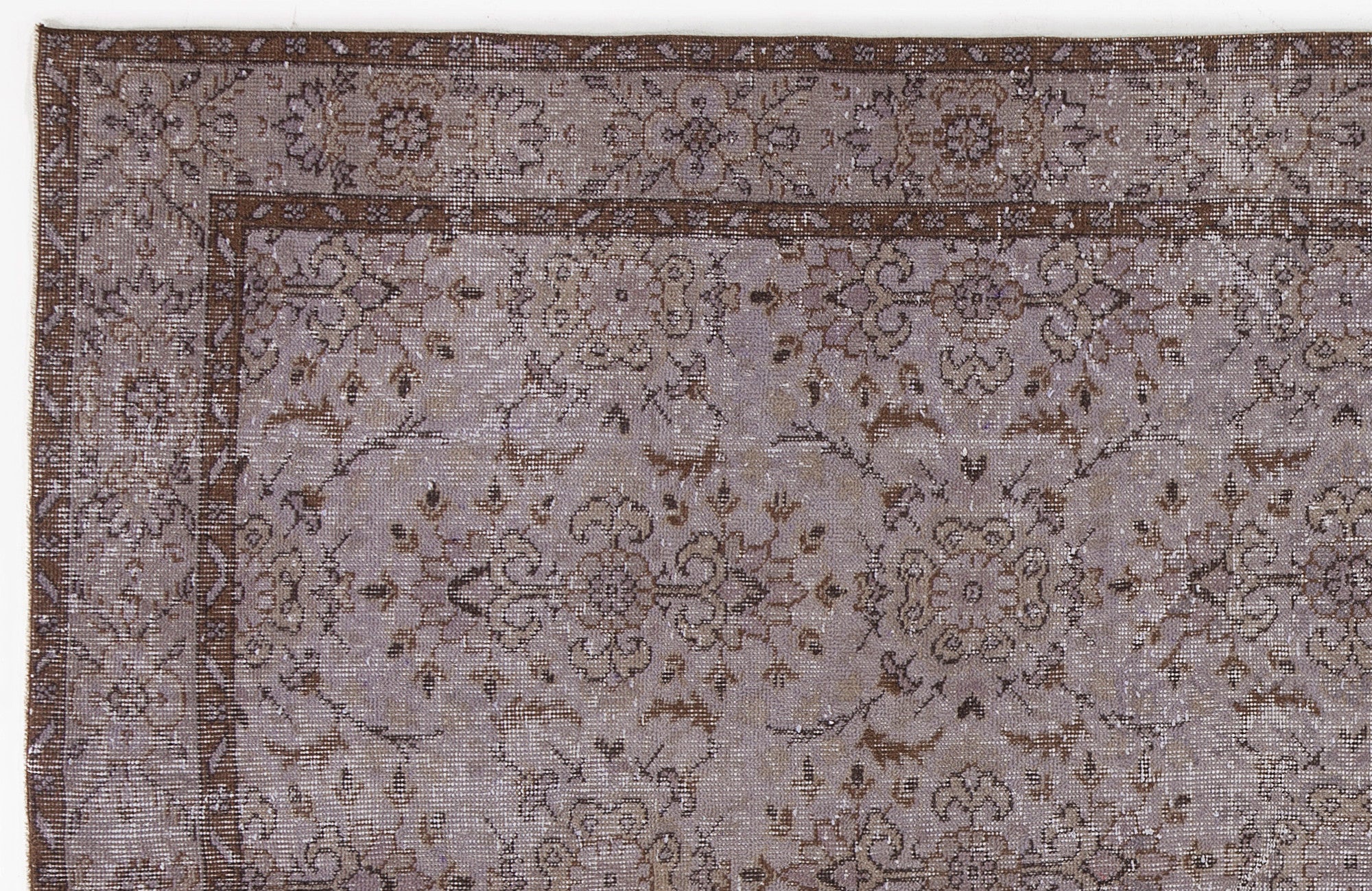 Gray Over Dyed Vintage Rug 5'8'' x 9'5'' ft 172 x 287 cm