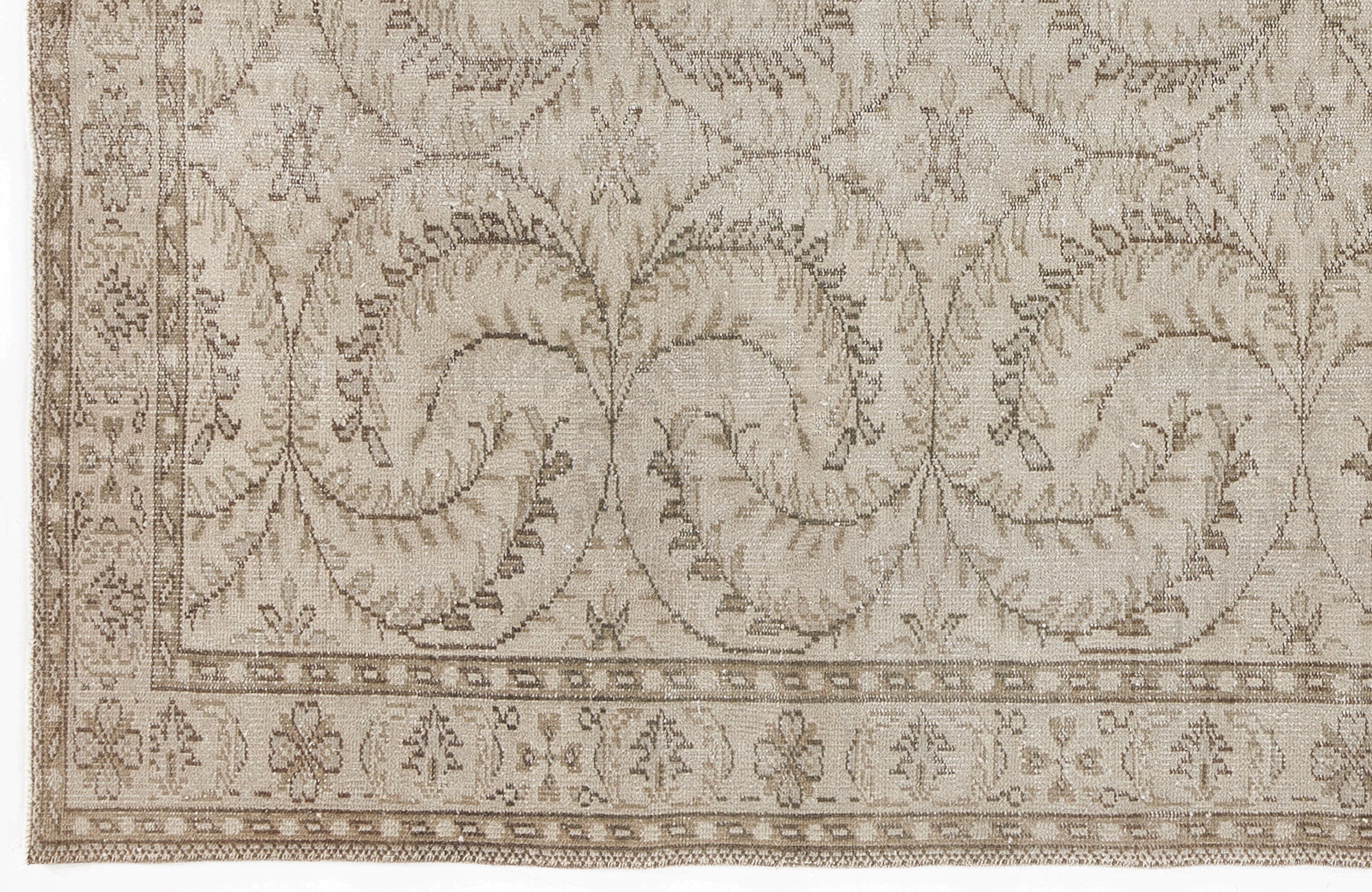 Beige Over Dyed Vintage Rug 5'4'' x 8'11'' ft 163 x 273 cm