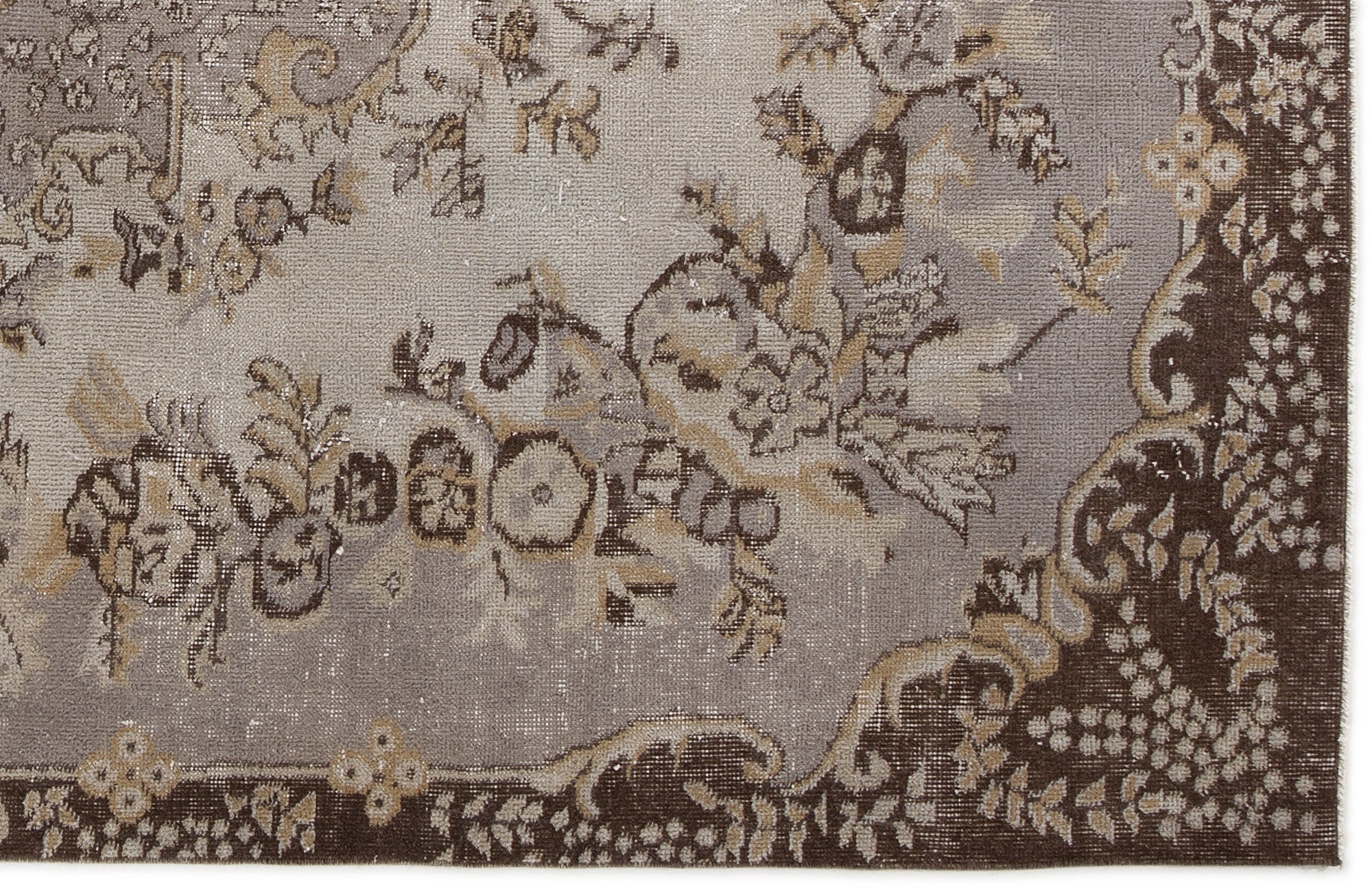 Beige Over Dyed Vintage Rug 5'4'' x 8'6'' ft 162 x 260 cm