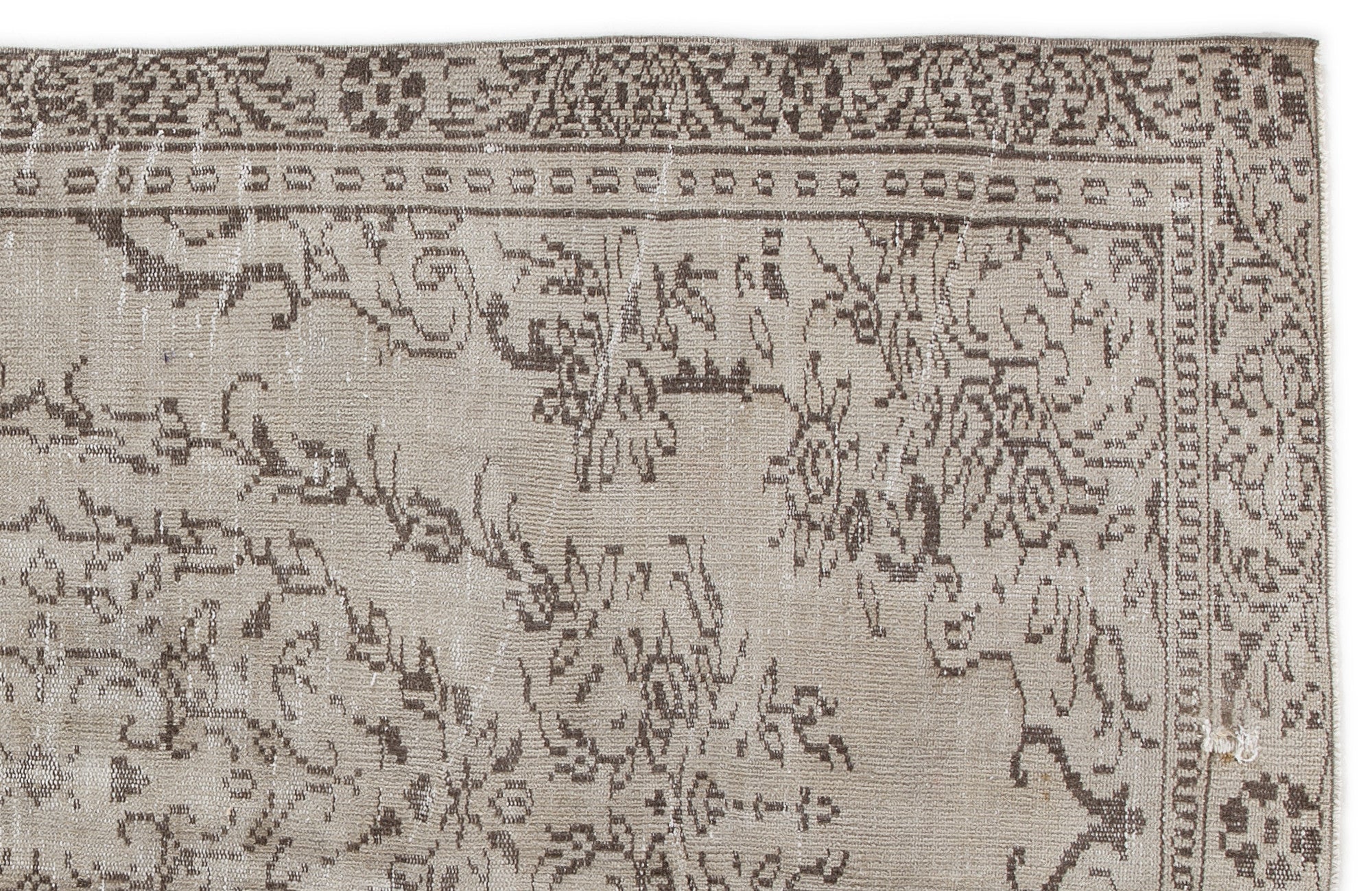 Beige Over Dyed Vintage Rug 4'10'' x 8'7'' ft 148 x 261 cm