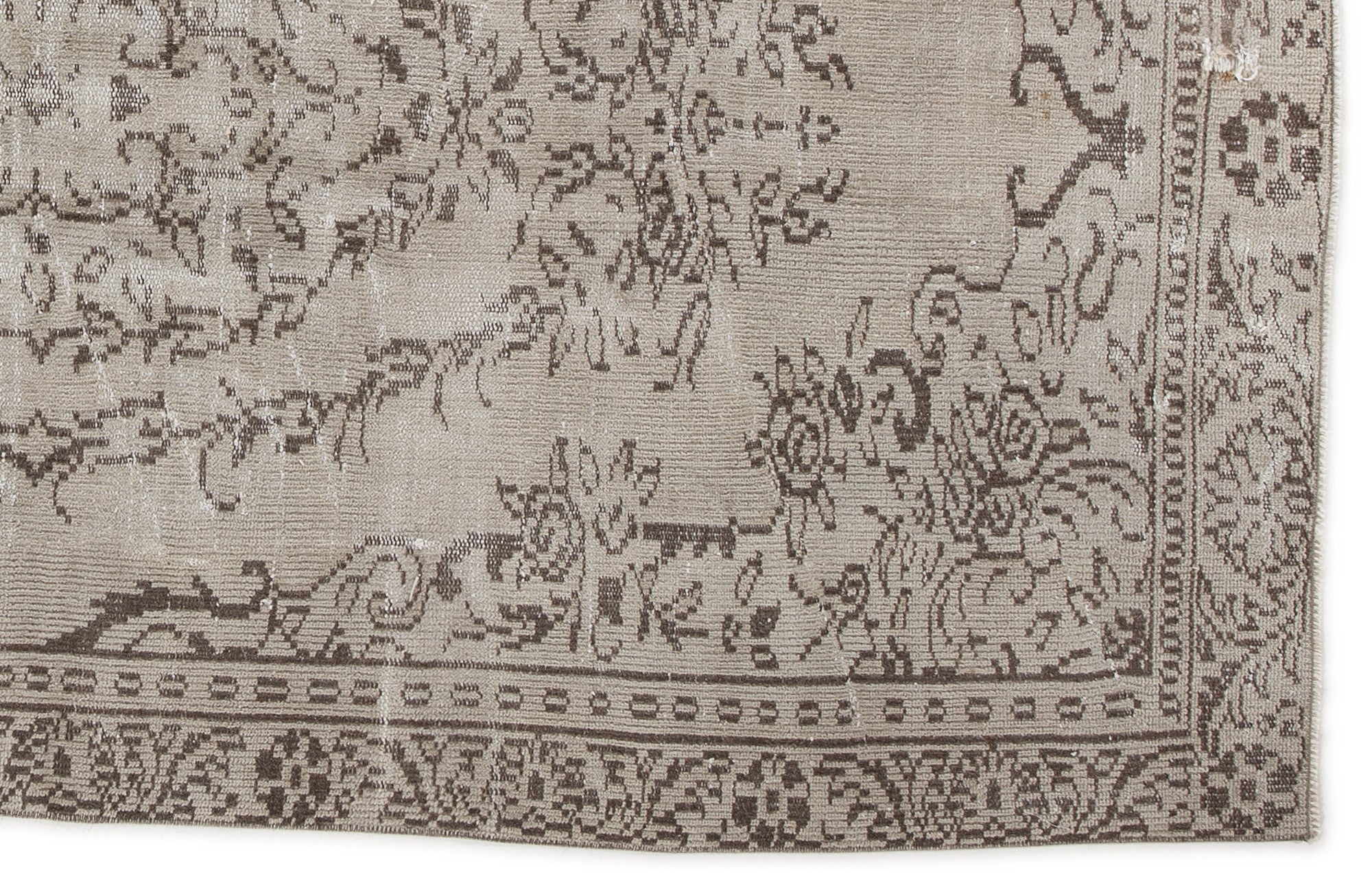 Beige Over Dyed Vintage Rug 4'10'' x 8'7'' ft 148 x 261 cm