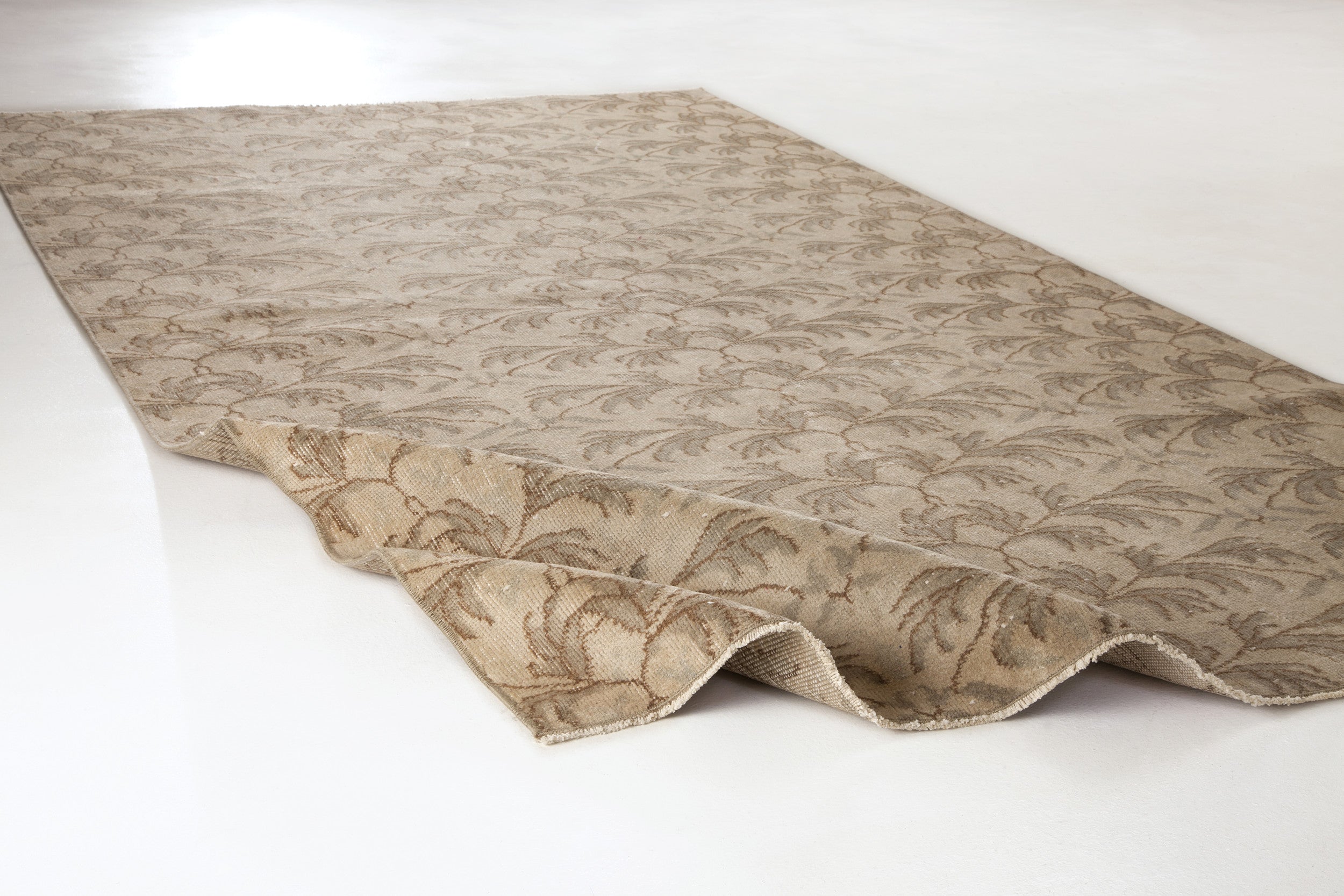 Beige Over Dyed Vintage Rug 4'10'' x 8'4'' ft 148 x 253 cm