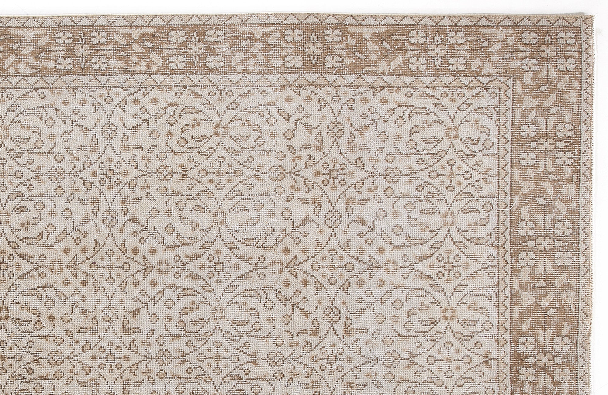 Beige Over Dyed Vintage Rug 5'3'' x 8'8'' ft 160 x 264 cm