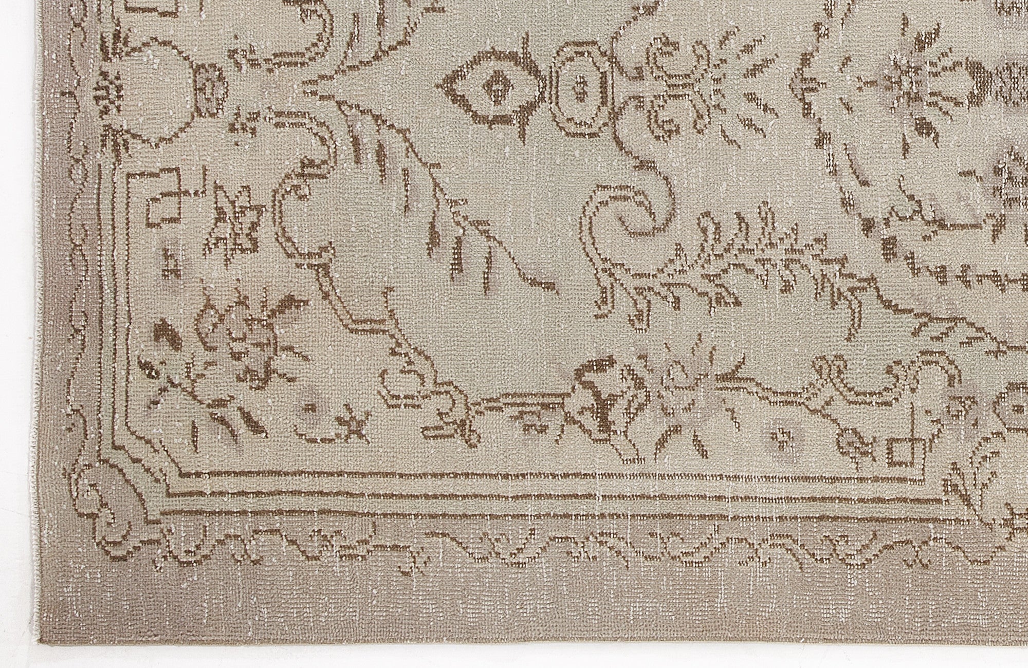 Beige Over Dyed Vintage Rug 4'10'' x 8'8'' ft 148 x 265 cm