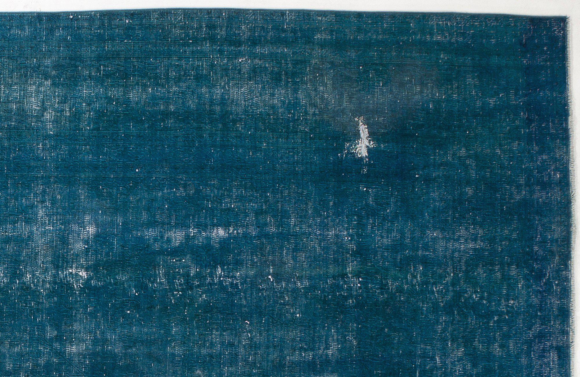 Turquoise Over Dyed Vintage XLarge Rug 9'3'' x 12'6'' ft 282 x 380 cm