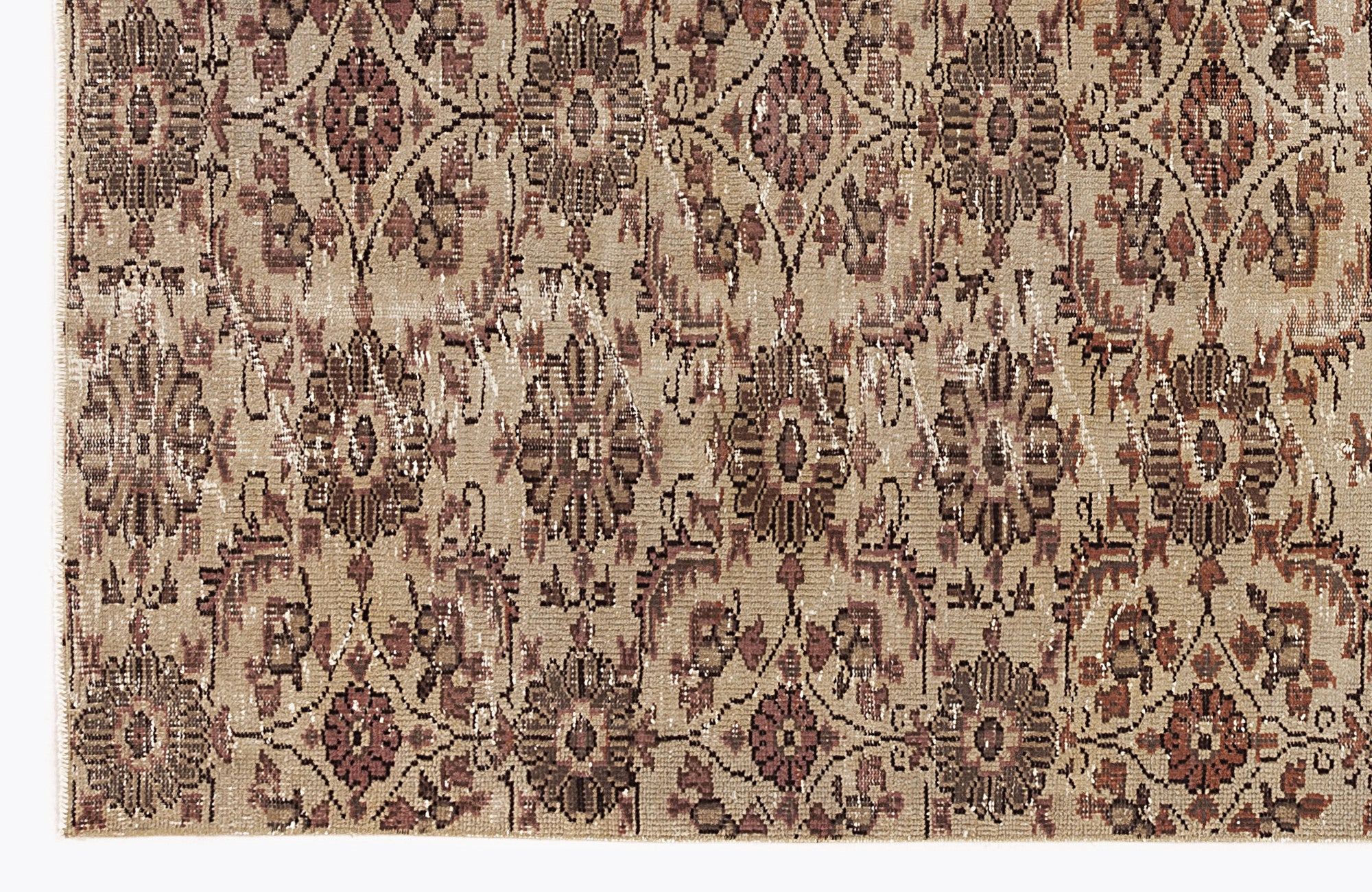 Beige Over Dyed Vintage Rug 4'11'' x 8'1'' ft 151 x 247 cm