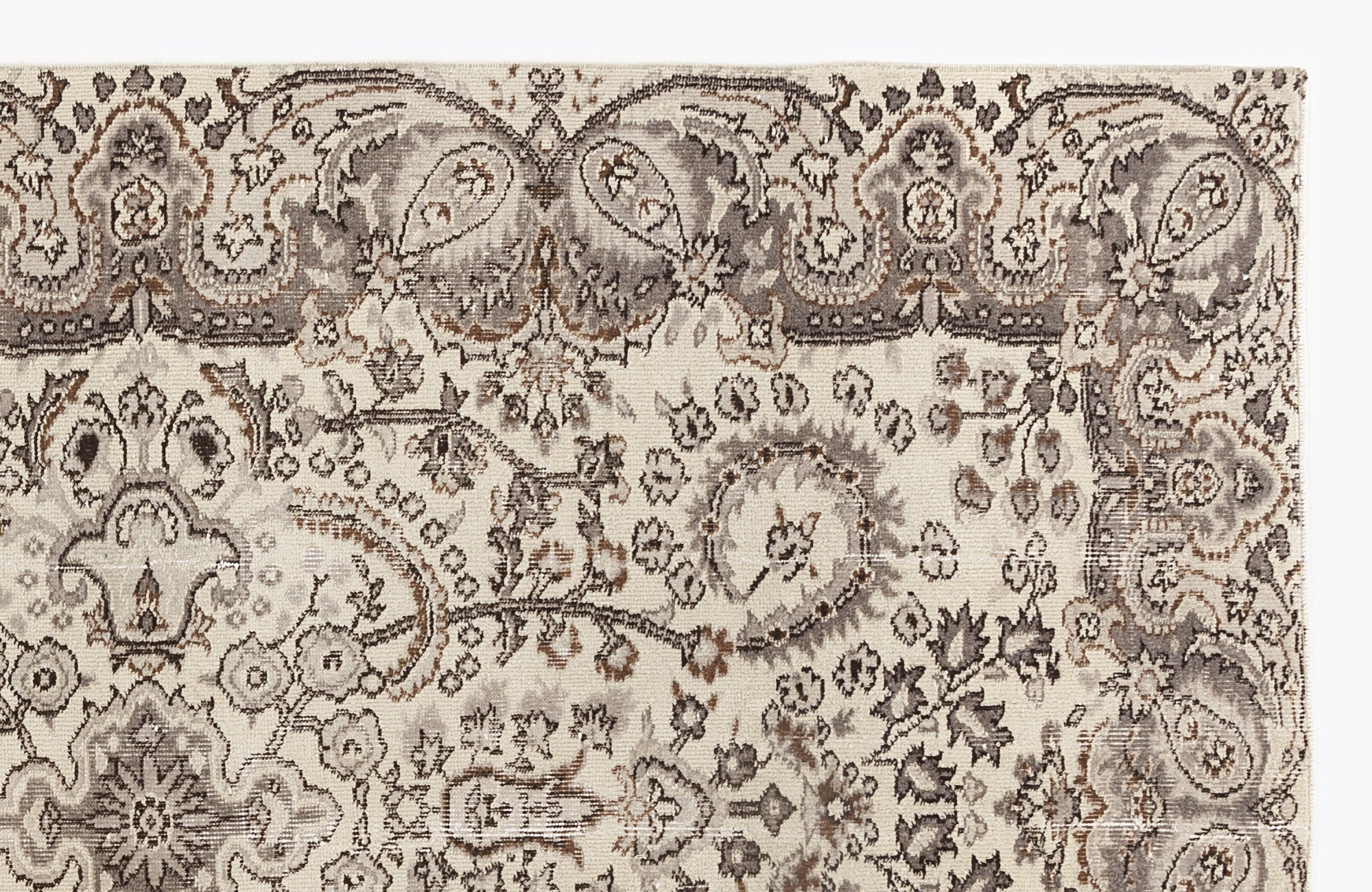Beige Over Dyed Vintage Rug 5'1'' x 8'8'' ft 154 x 263 cm