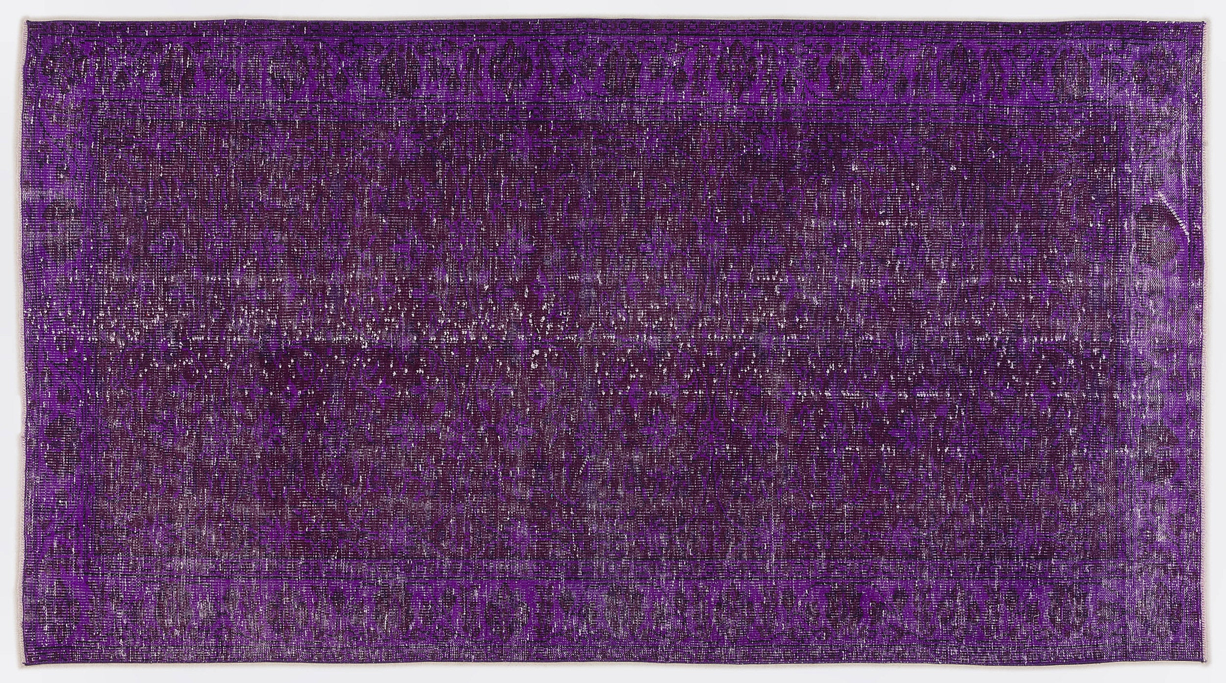 Purple Over Dyed Vintage Rug 4'11'' x 9'2'' ft 150 x 280 cm