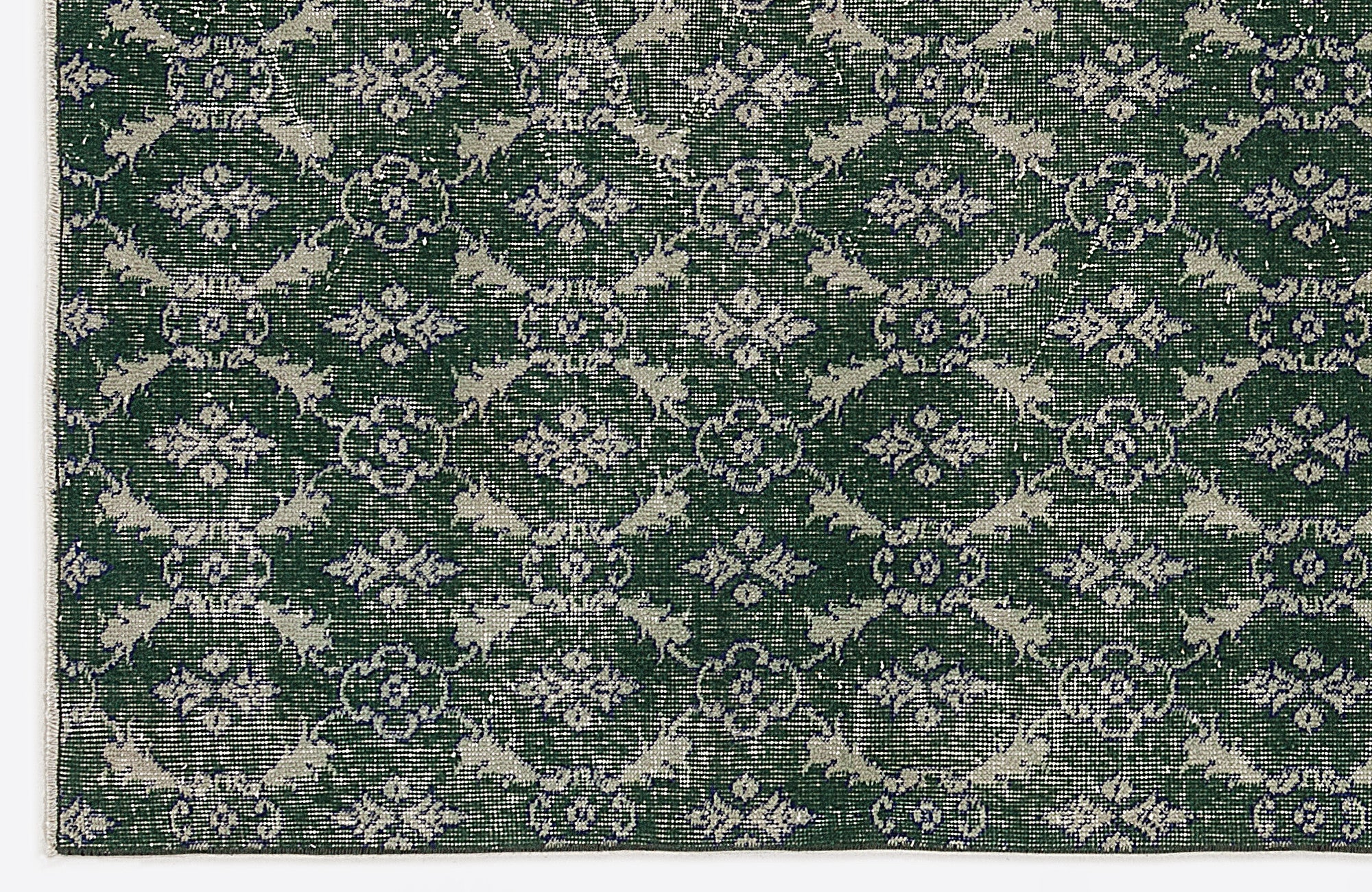 Green Over Dyed Vintage Rug 4'8'' x 8'3'' ft 142 x 252 cm