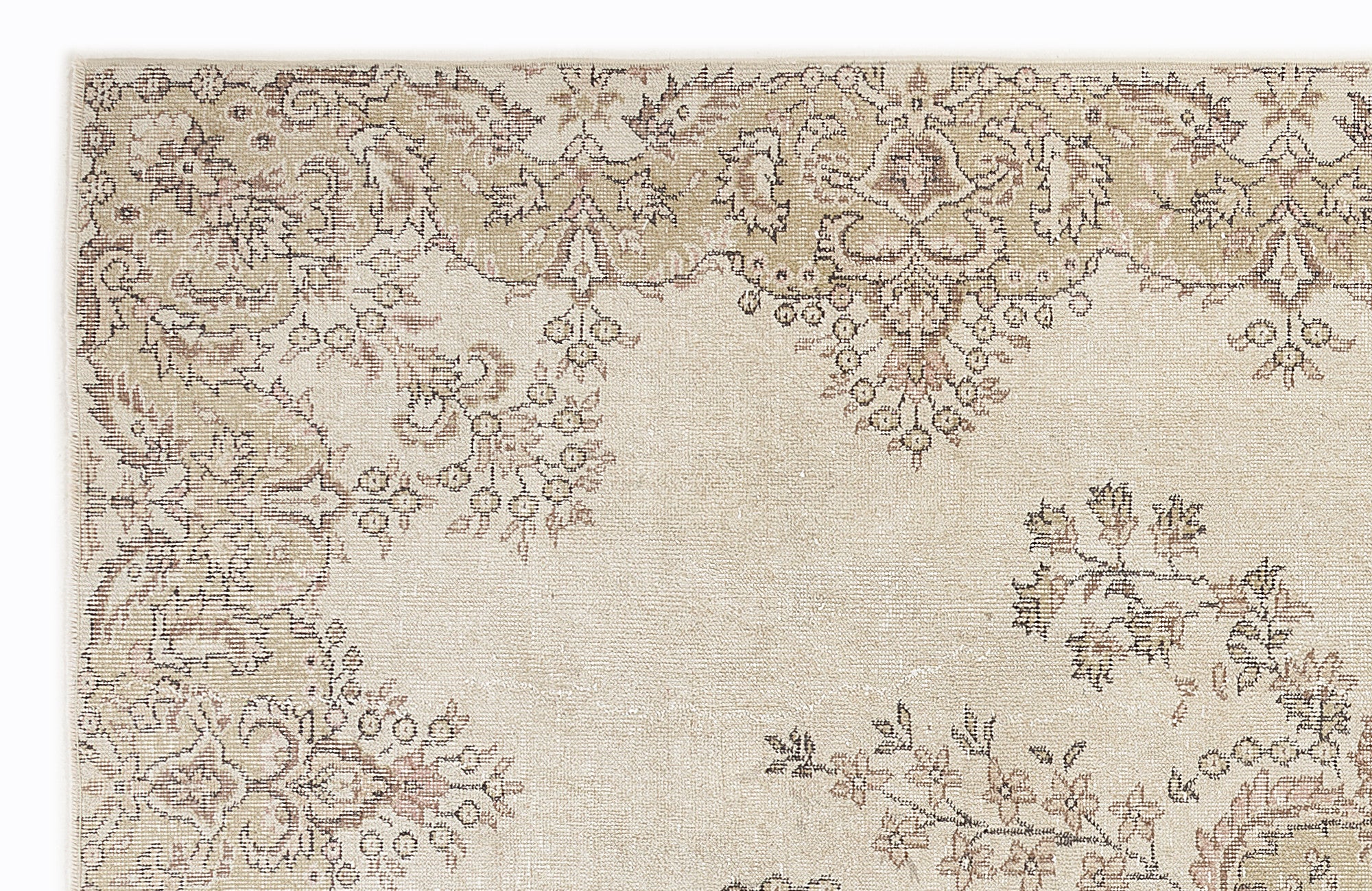 Beige Over Dyed Vintage Rug 6'9'' x 10'3'' ft 205 x 312 cm