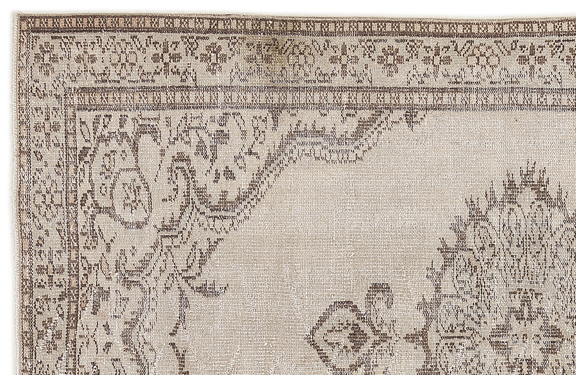 Beige Over Dyed Vintage Rug 5'5'' x 8'2'' ft 166 x 250 cm