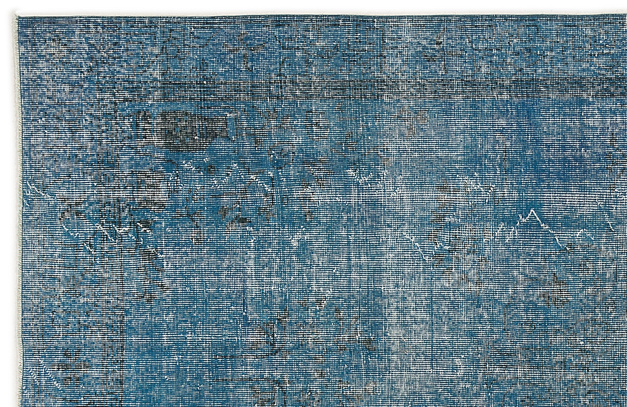 Turquoise Over Dyed Vintage Rug 5'1'' x 9'5'' ft 155 x 287 cm