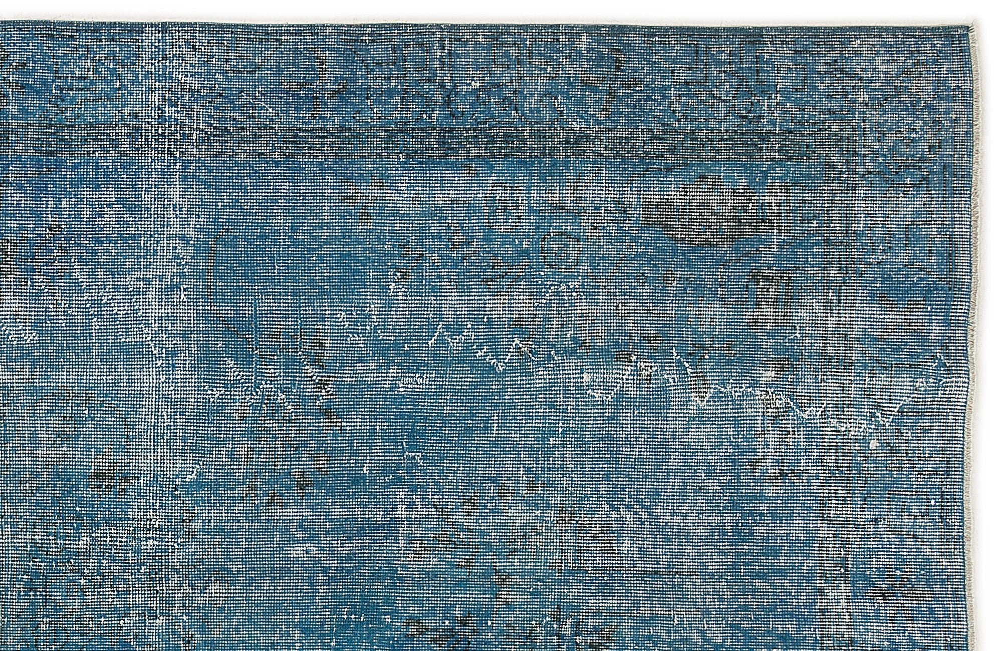 Turquoise Over Dyed Vintage Rug 5'1'' x 9'5'' ft 155 x 287 cm