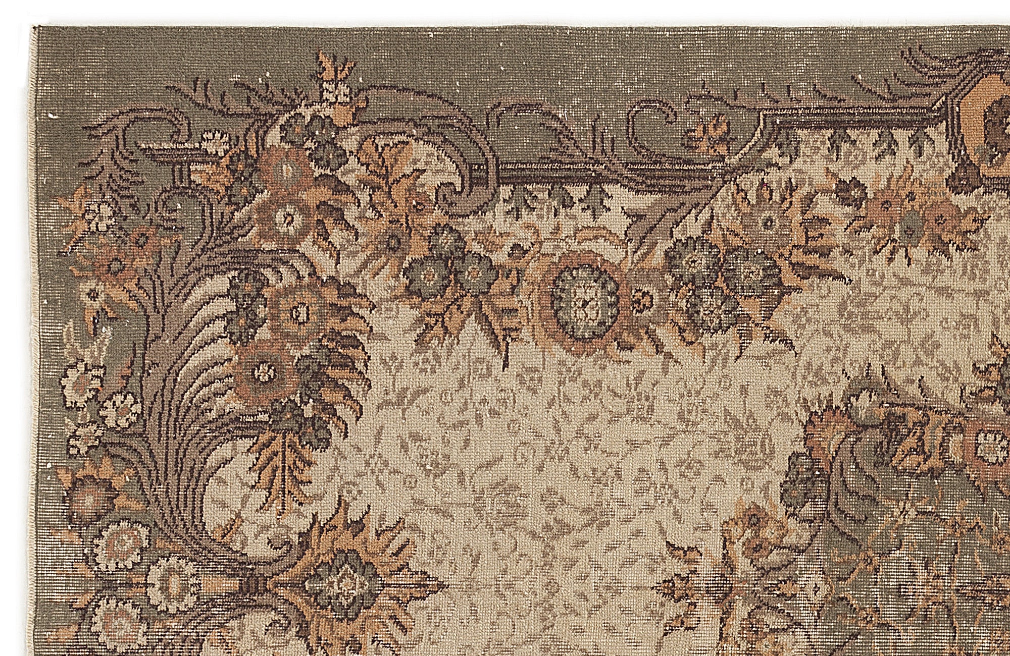 Naturel Over Dyed Vintage Rug 5'3'' x 9'1'' ft 160 x 277 cm