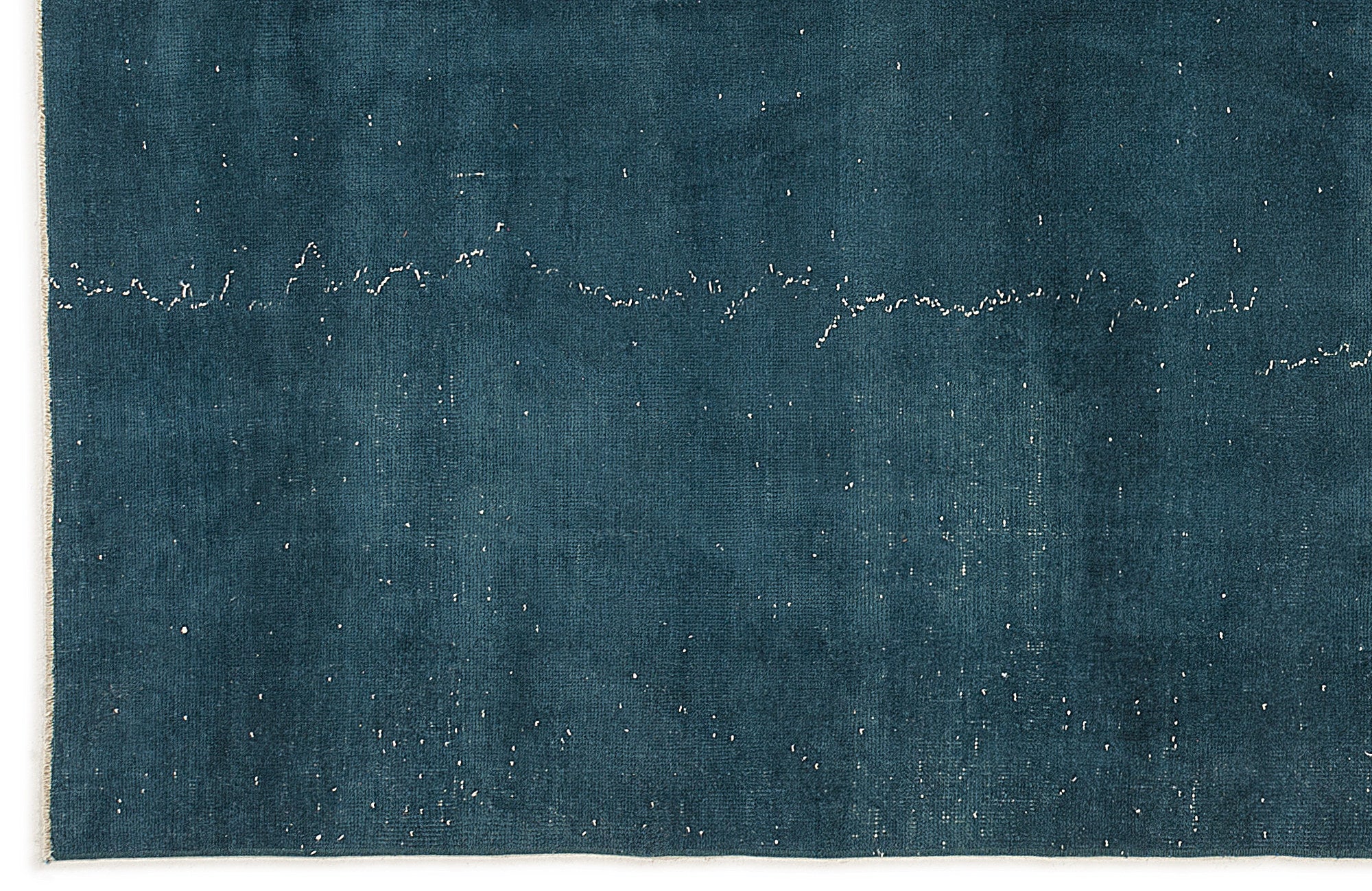 Turquoise Over Dyed Vintage Rug 5'6'' x 8'4'' ft 168 x 254 cm