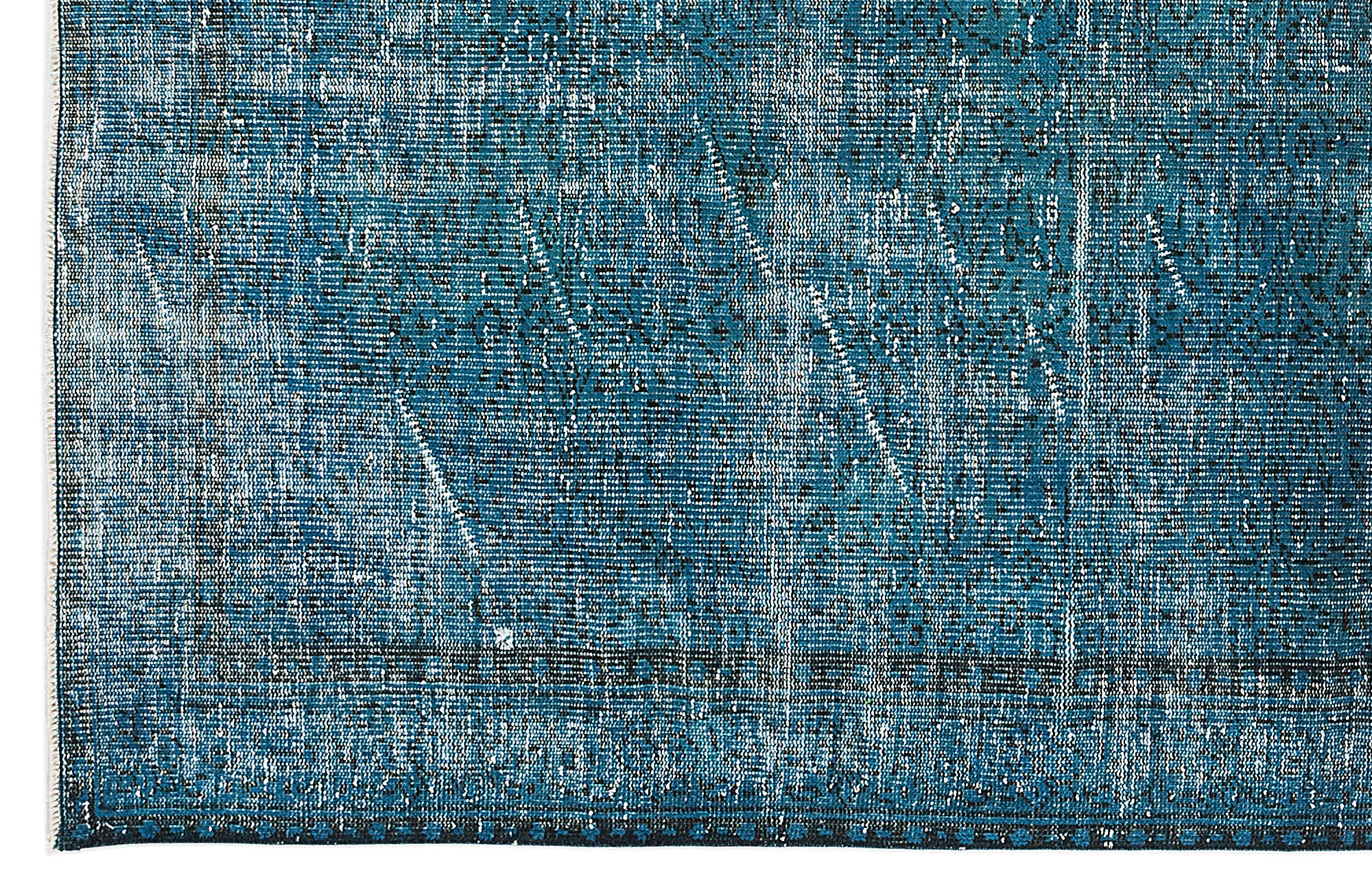 Turquoise Over Dyed Vintage Rug 5'4'' x 8'9'' ft 163 x 267 cm