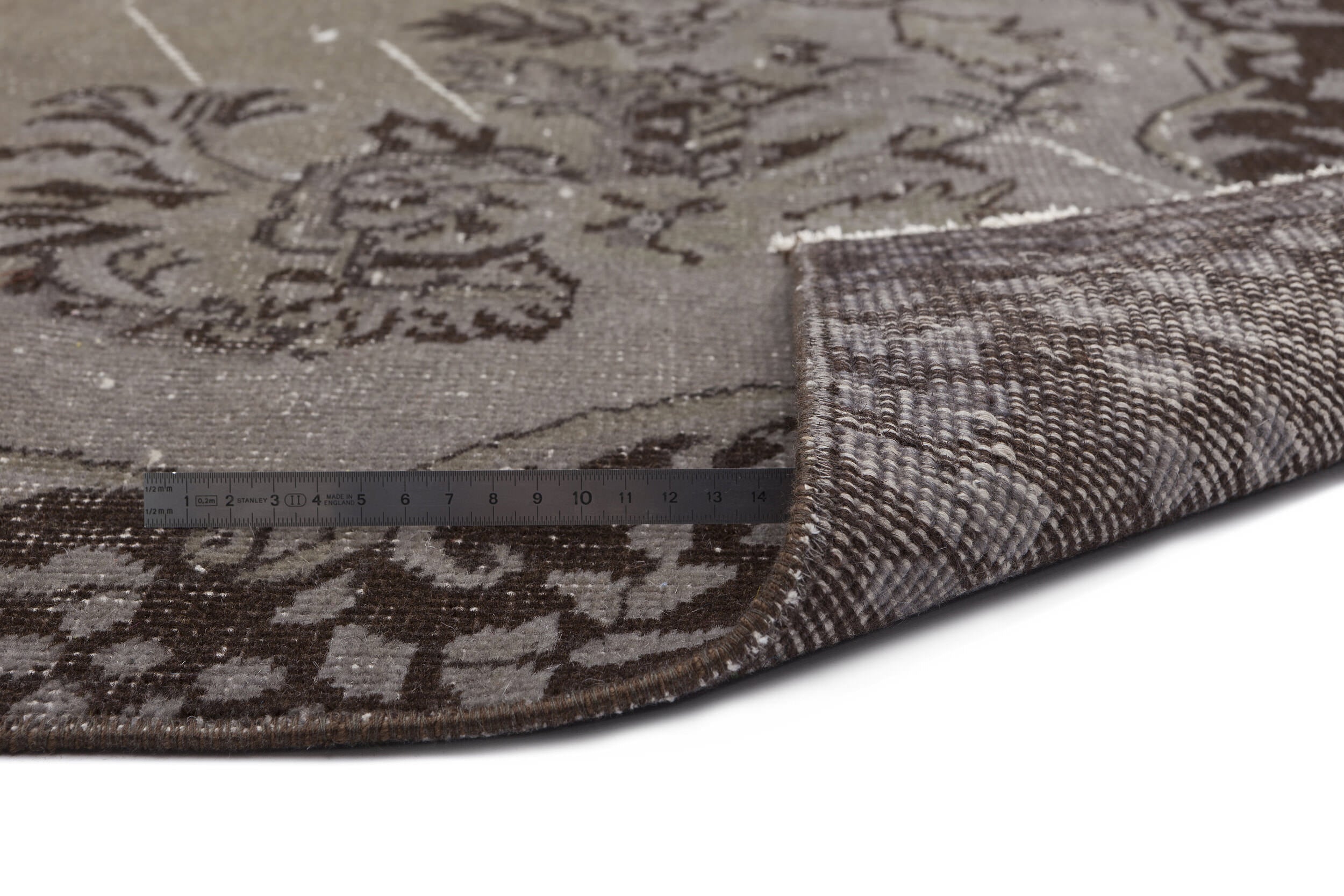 Gray Over Dyed Vintage Rug 5'5'' x 9'1'' ft 164 x 278 cm